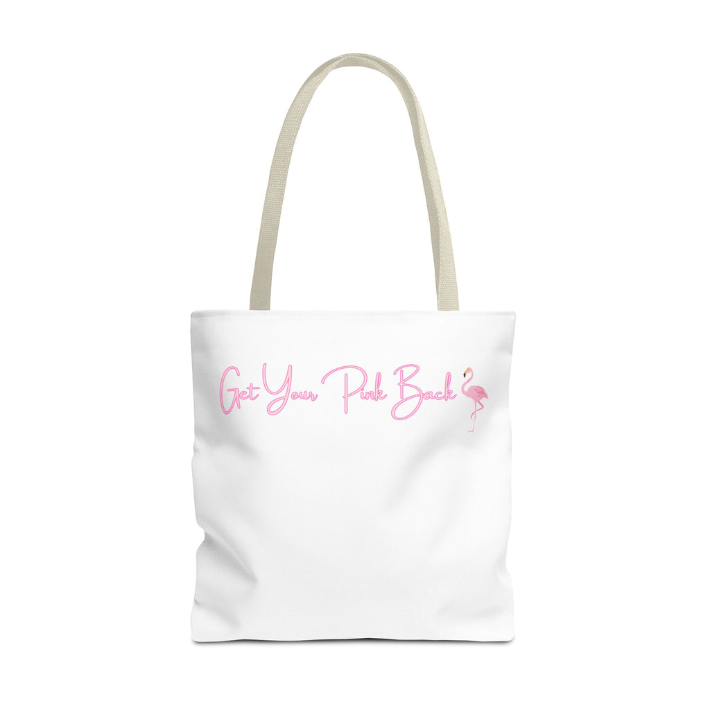 Get Your Pink Back Tote Bag – Soft Pink Flamingo Strength & Resilience