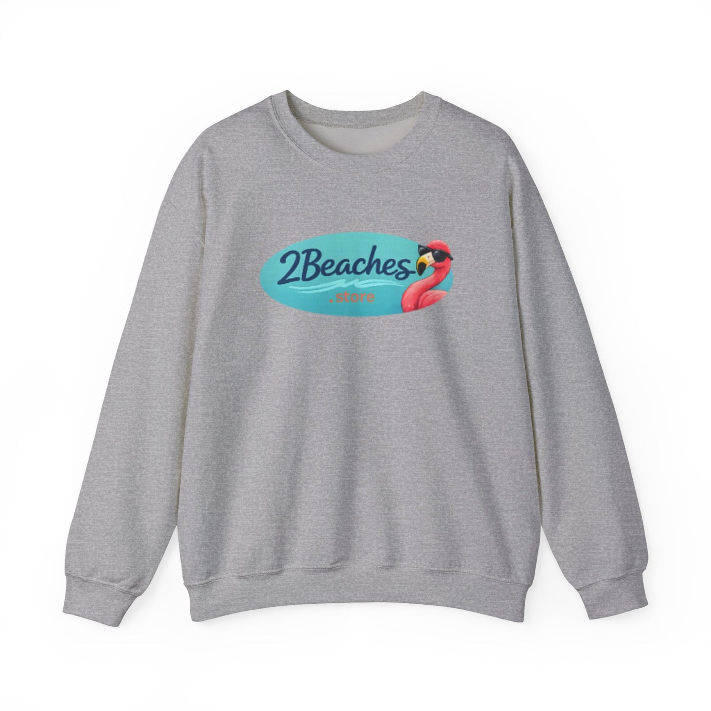 2Beaches Crewneck Sweatshirt — Casual Beach Logo Pullover Beach / Lake