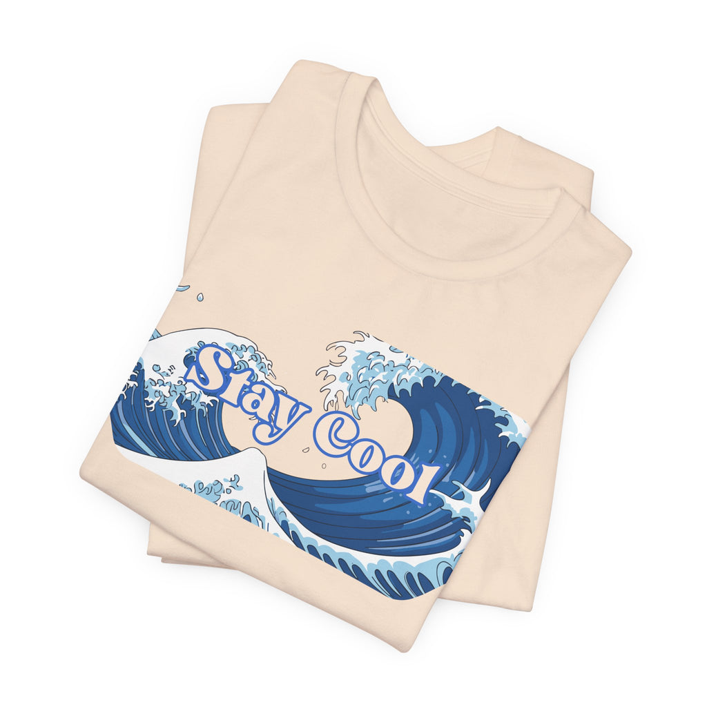 Stay Cool Wave T-Shirt — Vintage Japandi Ocean Graphic Tee Unisex