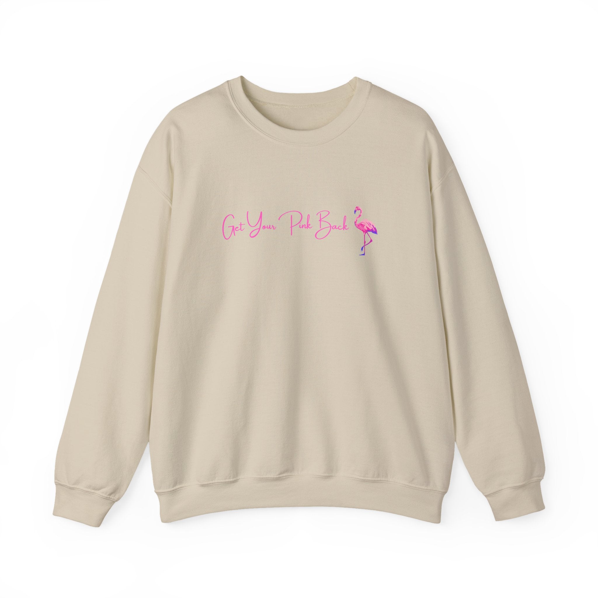 Get Your Pink Back Crewneck Sweatshirt – Hot Pink Flamingo Strength
