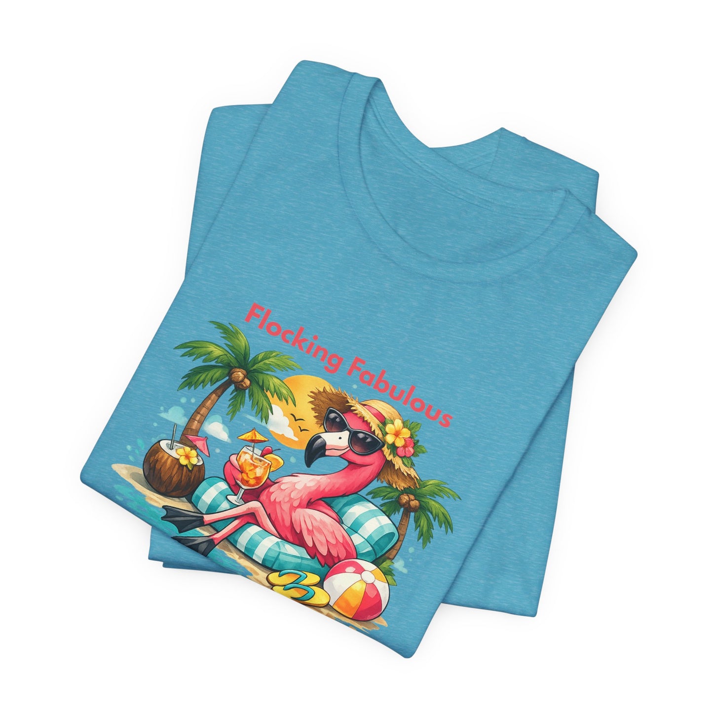 Flocking Fabulous Flamingo Beach Unisex T-Shirt