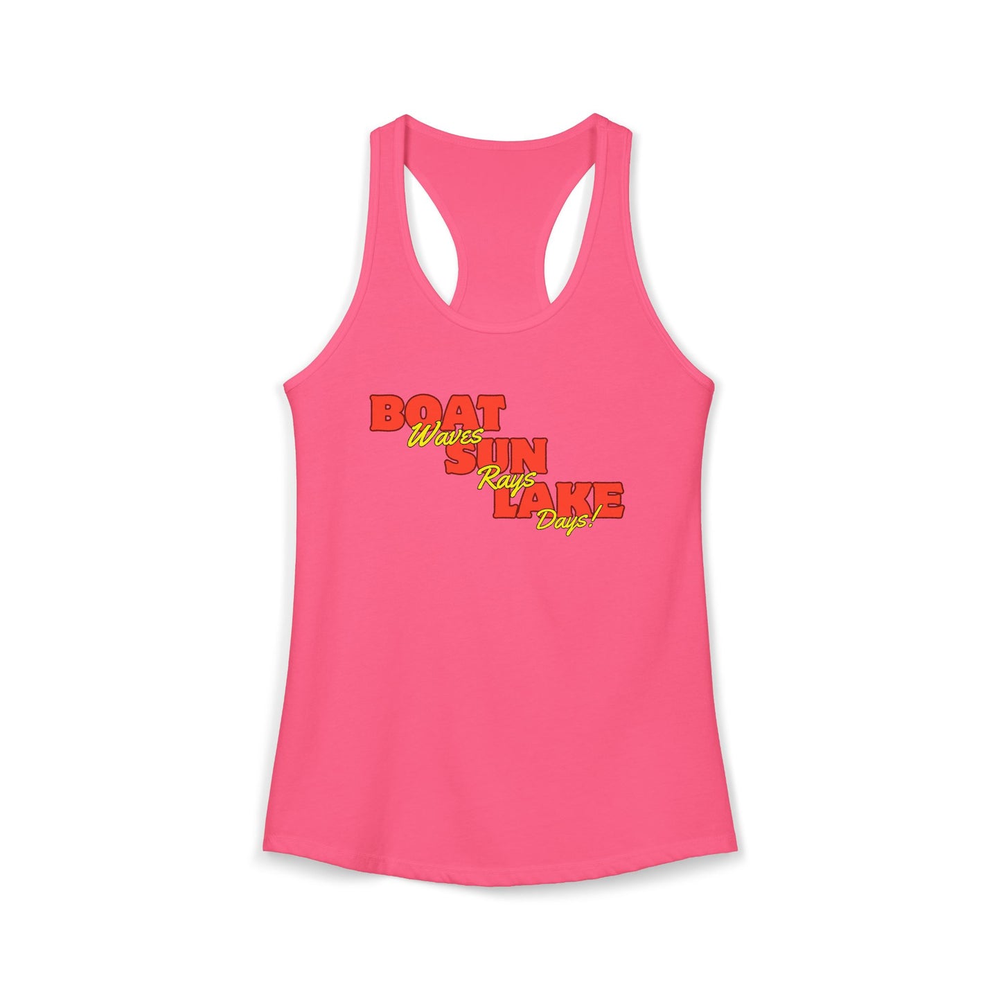 Women's Ideal Racerback Tank Boat Sun Lake Vibes