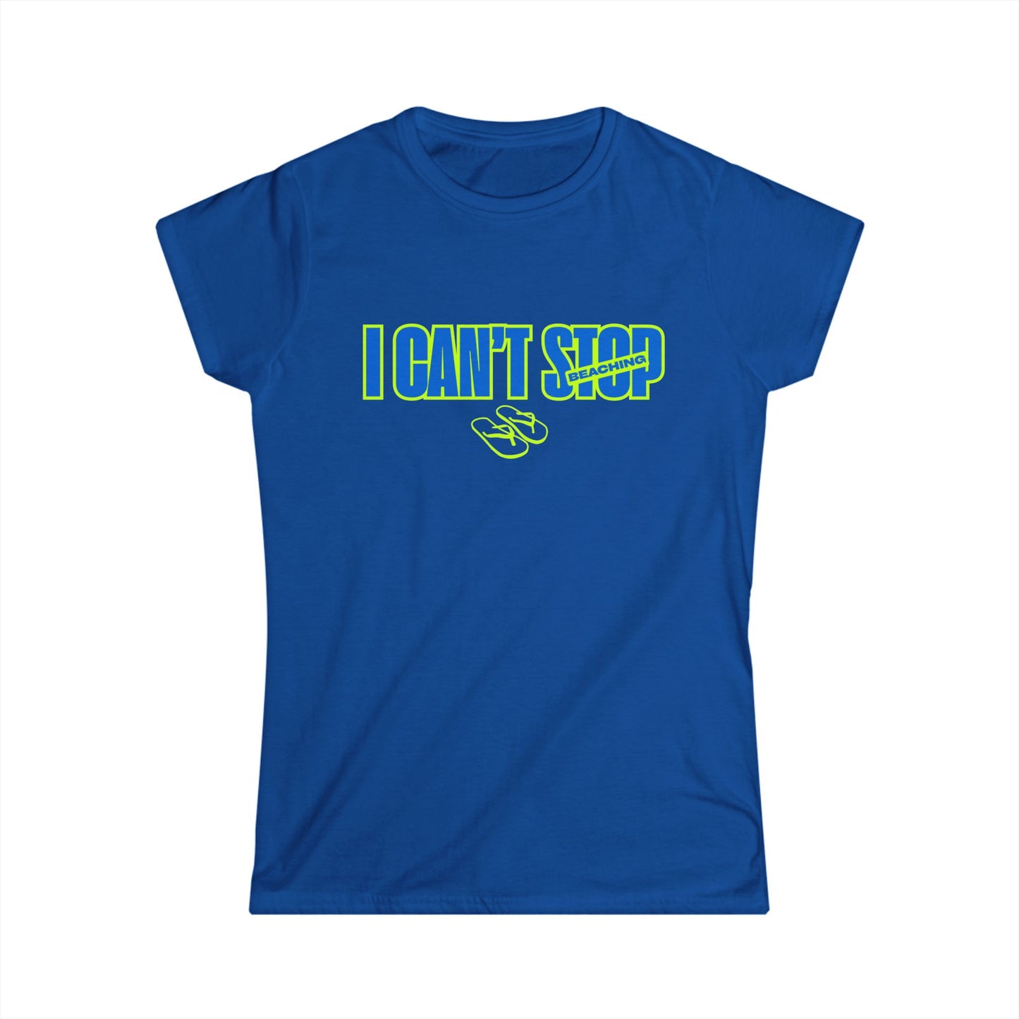 I Can’t Stop Beaching Women’s Shirt, Funny Beach Vacation Tee, Neon Summer Graphic Top