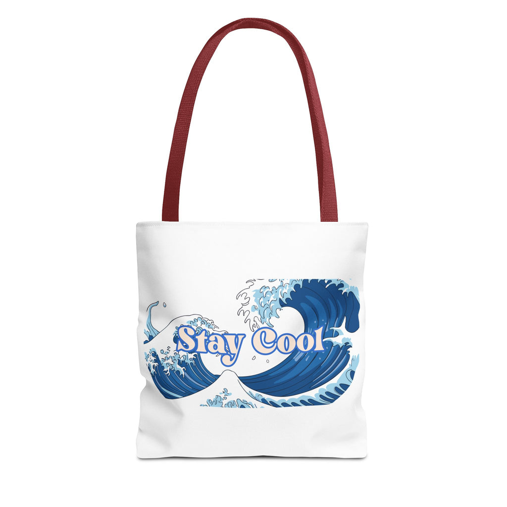 Stay Cool Wave Tote Bag – Ocean Wave Graphic Beach Shopper