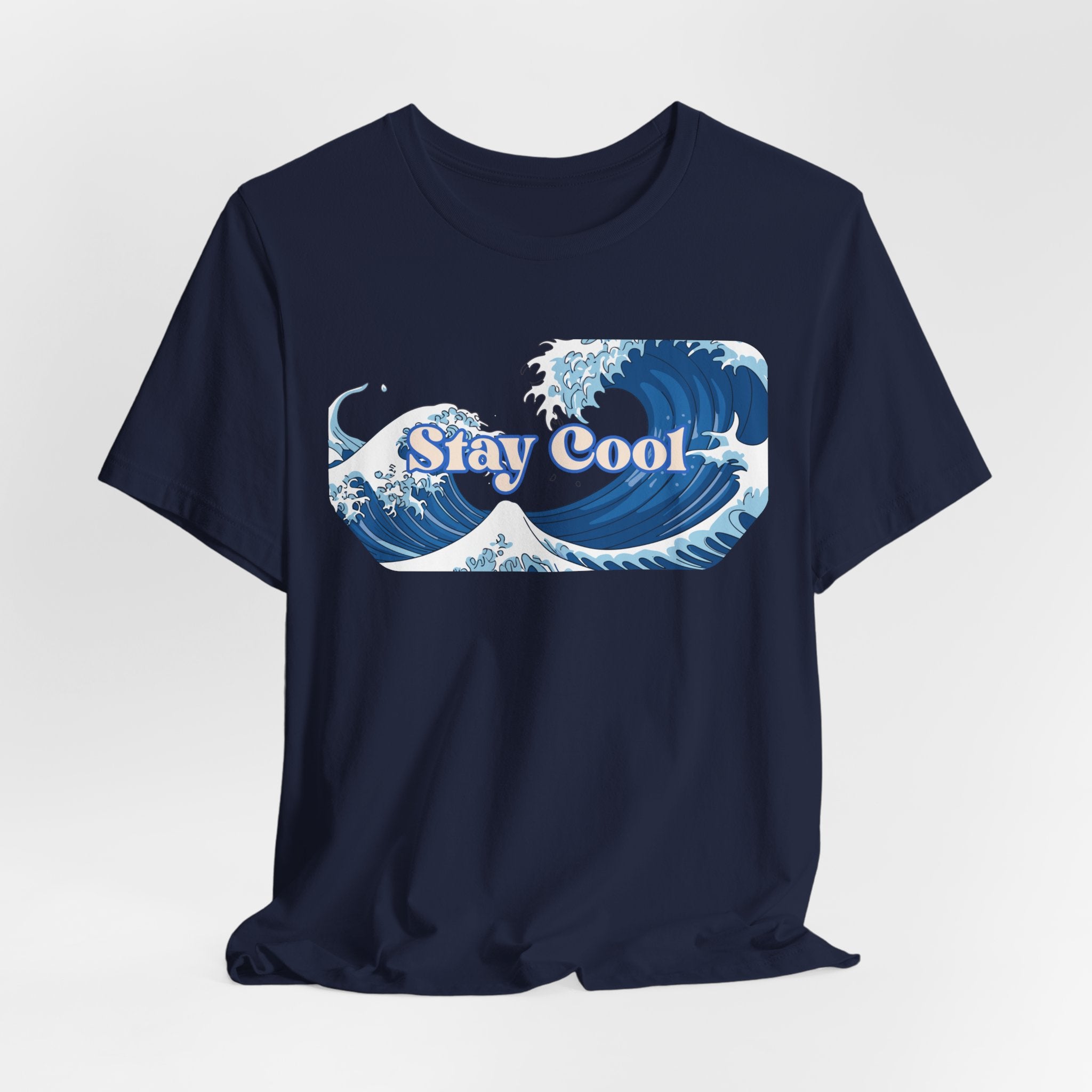 Stay Cool Wave T-Shirt — Vintage Japandi Ocean Graphic Tee Unisex