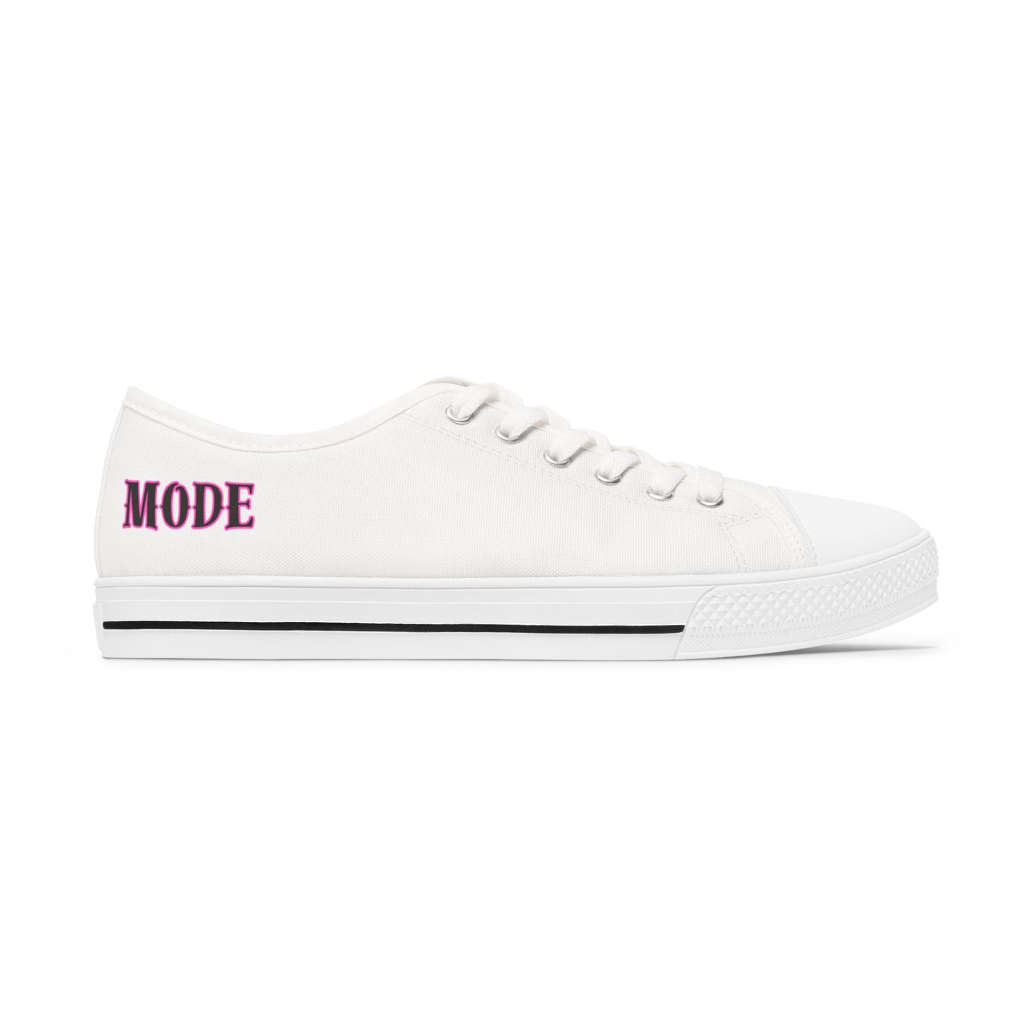 Beach / Lake Mode Flamingo Women's Low Top Sneakers - Relaxing with a Drink Print