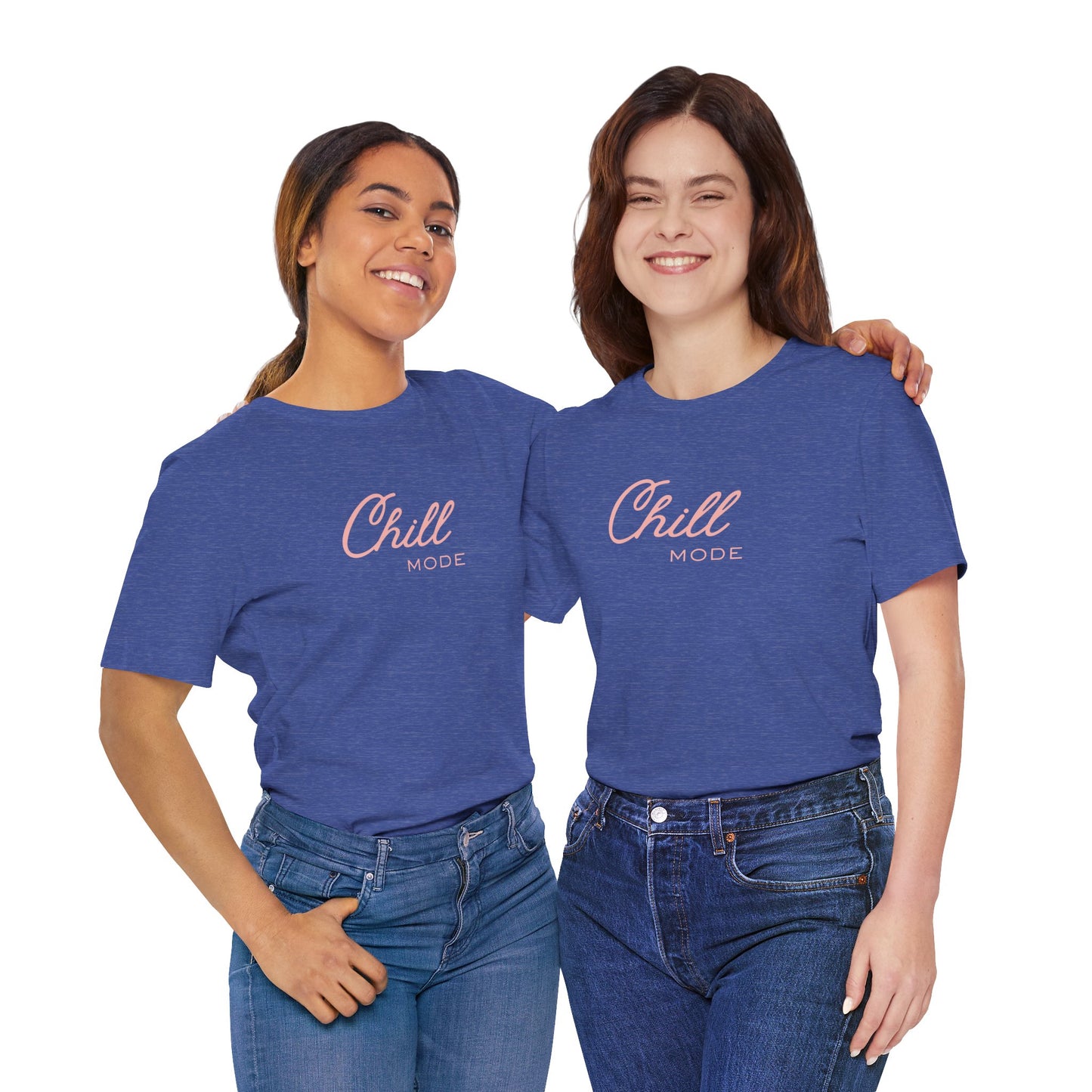 Chill Mode T‑Shirt — Relaxed 'Chill Mode' Graphic Unisex Tee Pink Lettering Beach / Lake