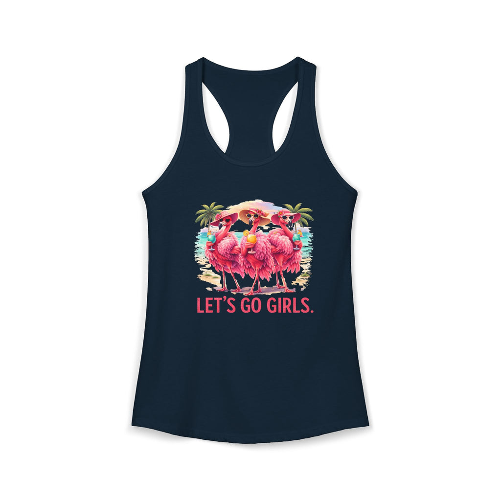 Let's Go Girls Flamingo Women's Racerback Tank - Tropical Beach Tank Top