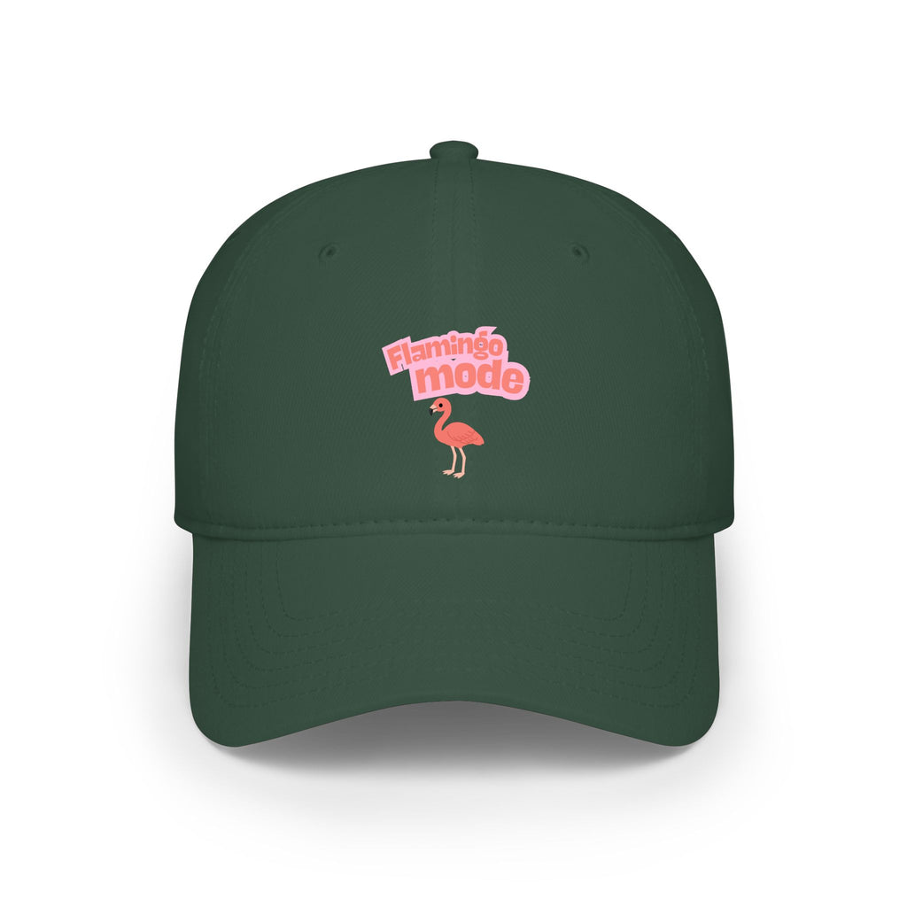 Flamingo Mode Low Profile Baseball Cap — Cute Pink Flamingo Hat