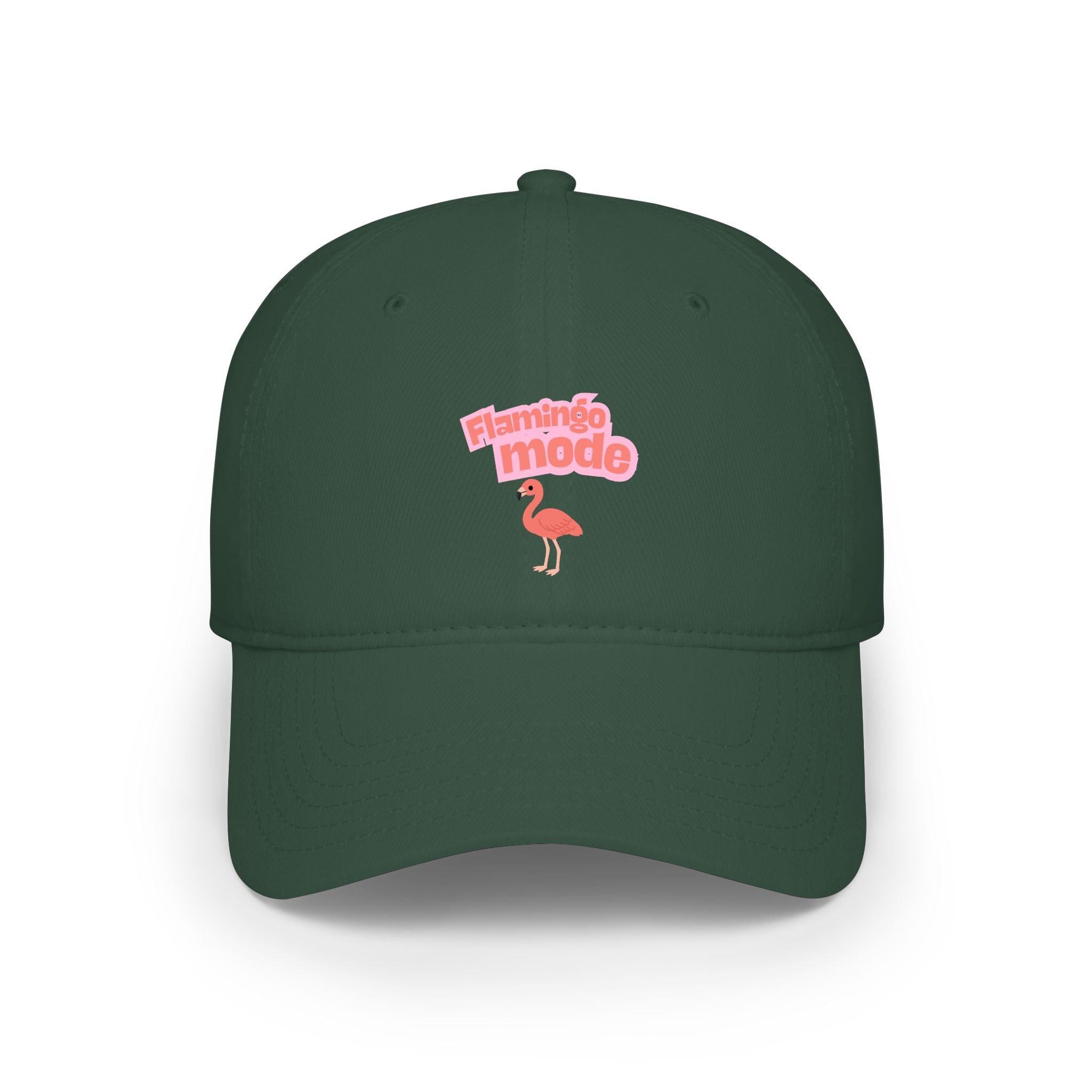 Flamingo Mode Low Profile Baseball Cap — Cute Pink Flamingo Hat