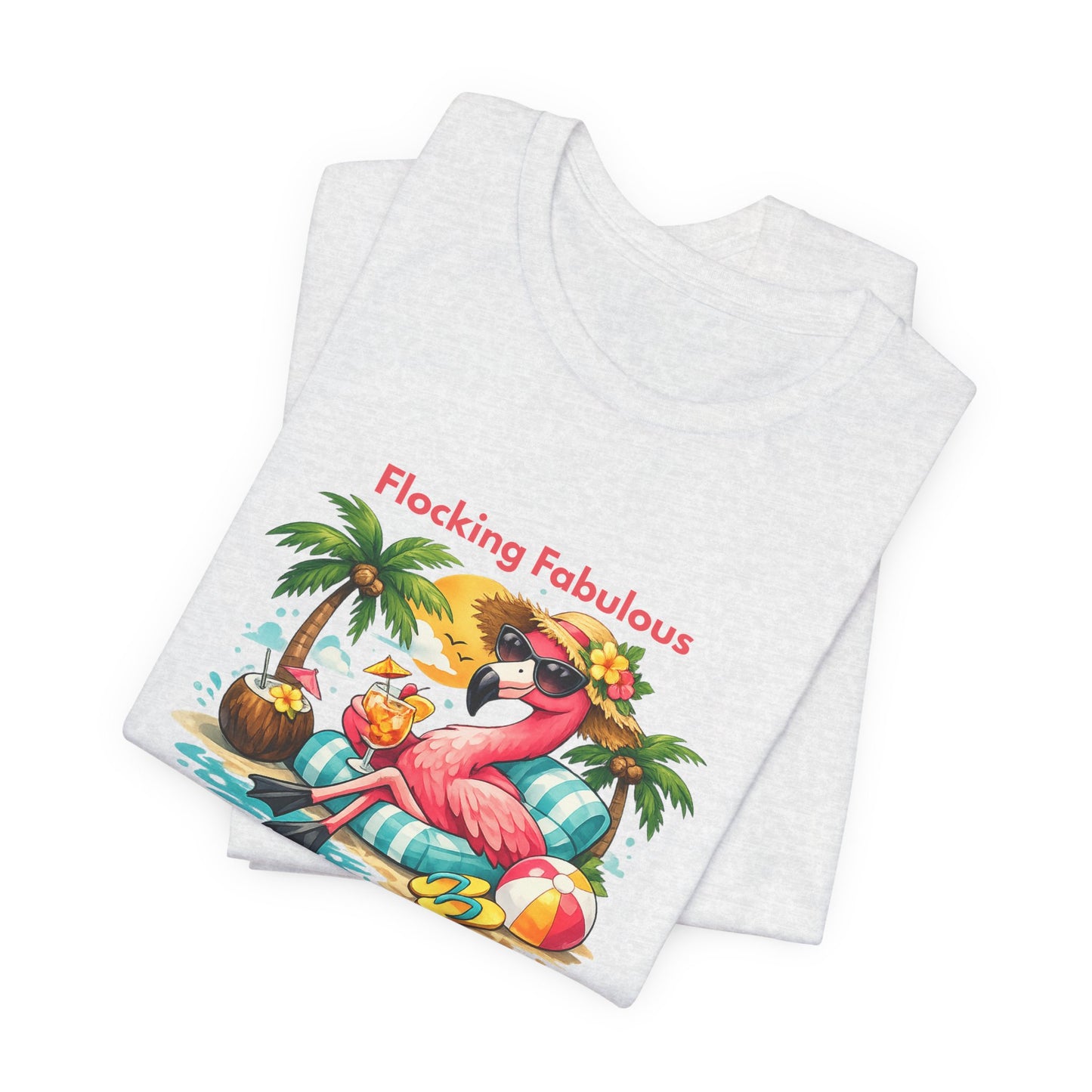 Flocking Fabulous Flamingo Beach Unisex T-Shirt