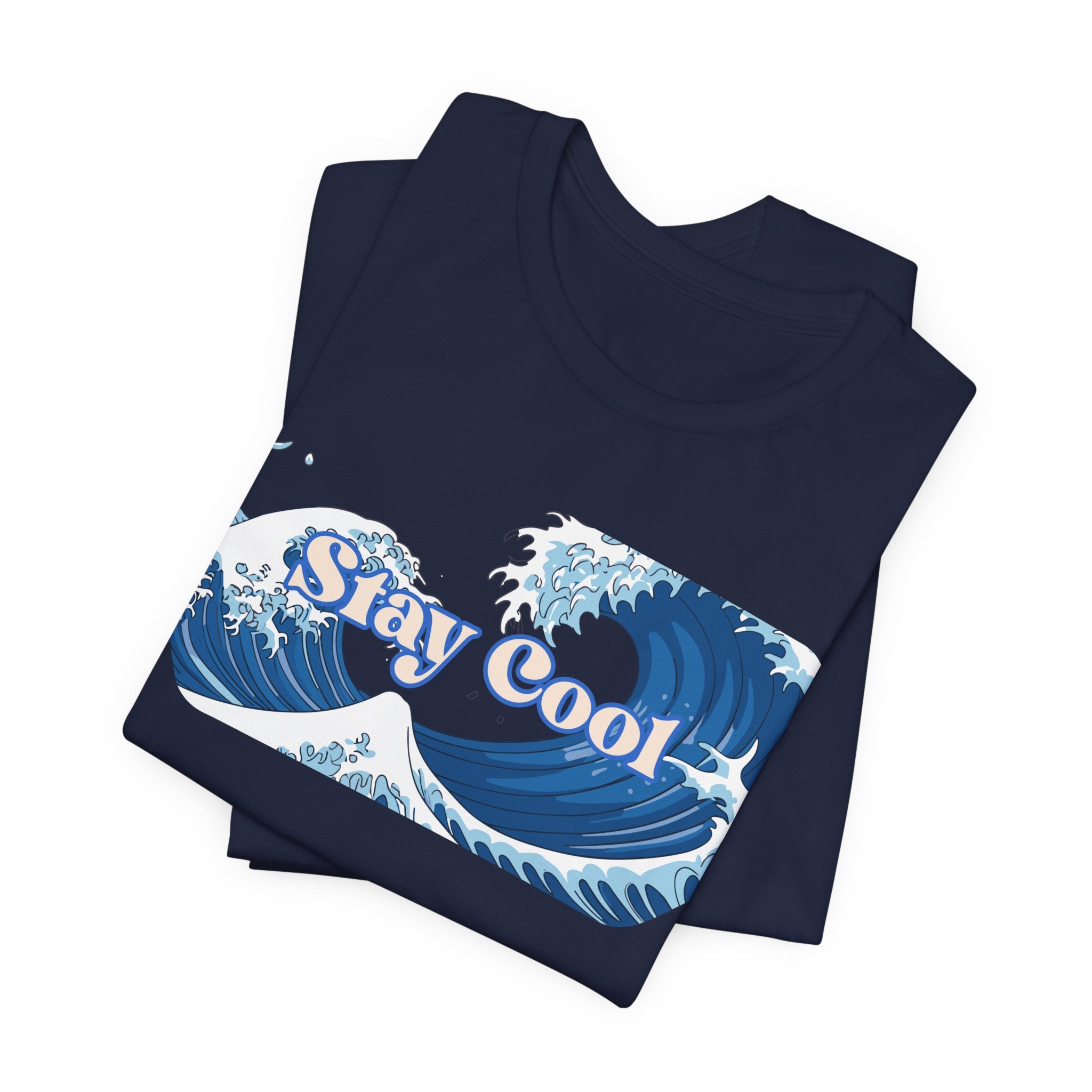 Stay Cool Wave T-Shirt - Vintage Japandi Ocean Graphic Unisex Tee