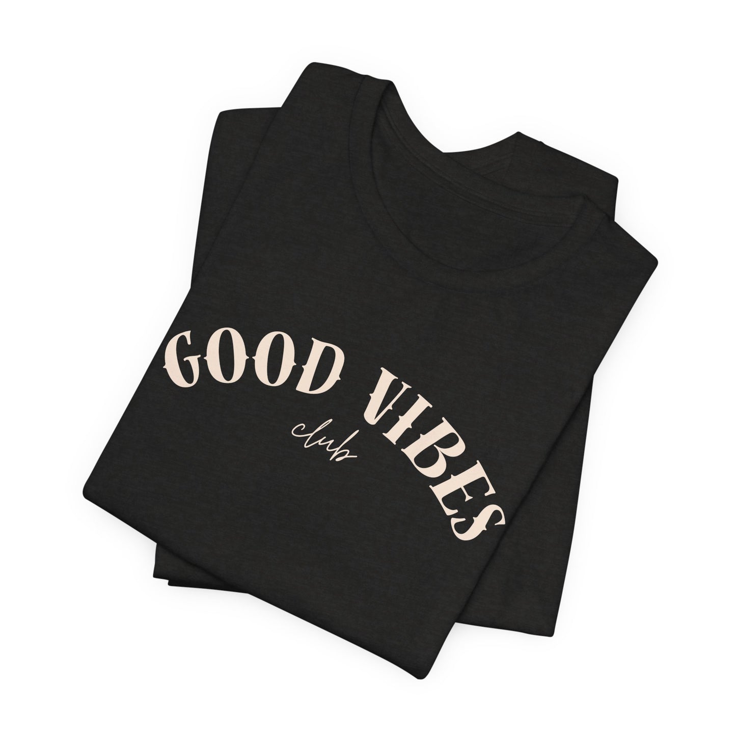 Unisex Jersey Short Sleeve T-Shirt - 'Good Vibes Club' Tee Beach / Lake