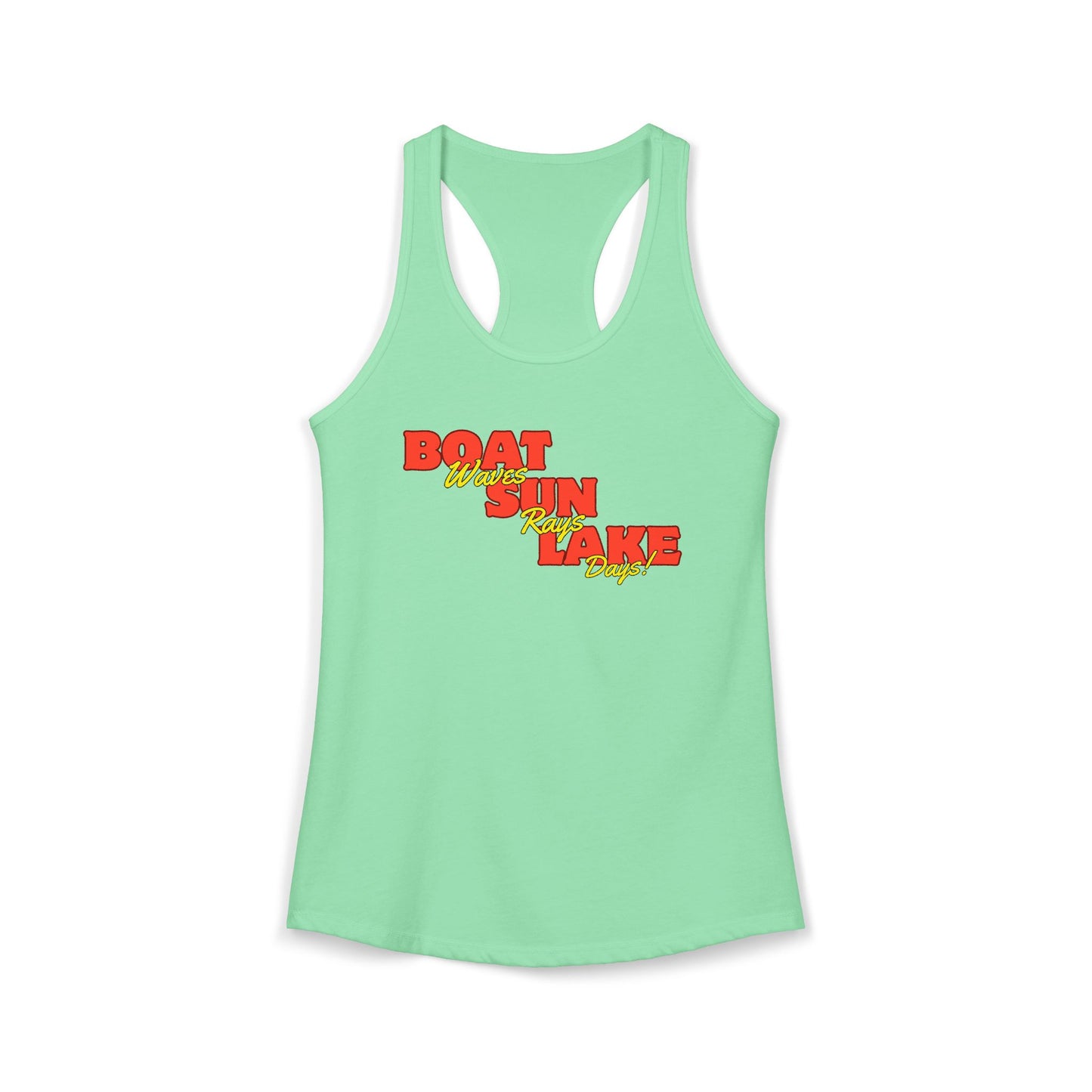 Women's Ideal Racerback Tank Boat Sun Lake Vibes