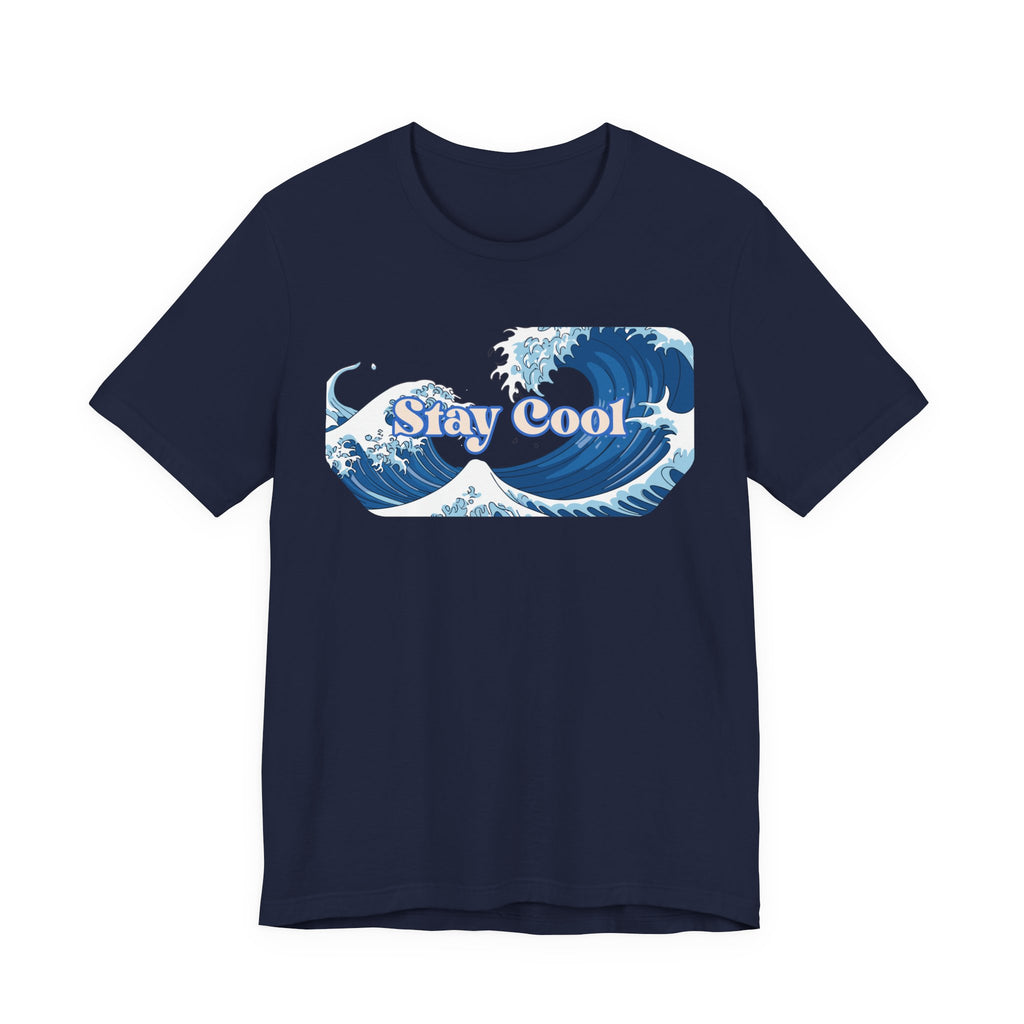 Stay Cool Wave T-Shirt — Vintage Japandi Ocean Graphic Tee Unisex