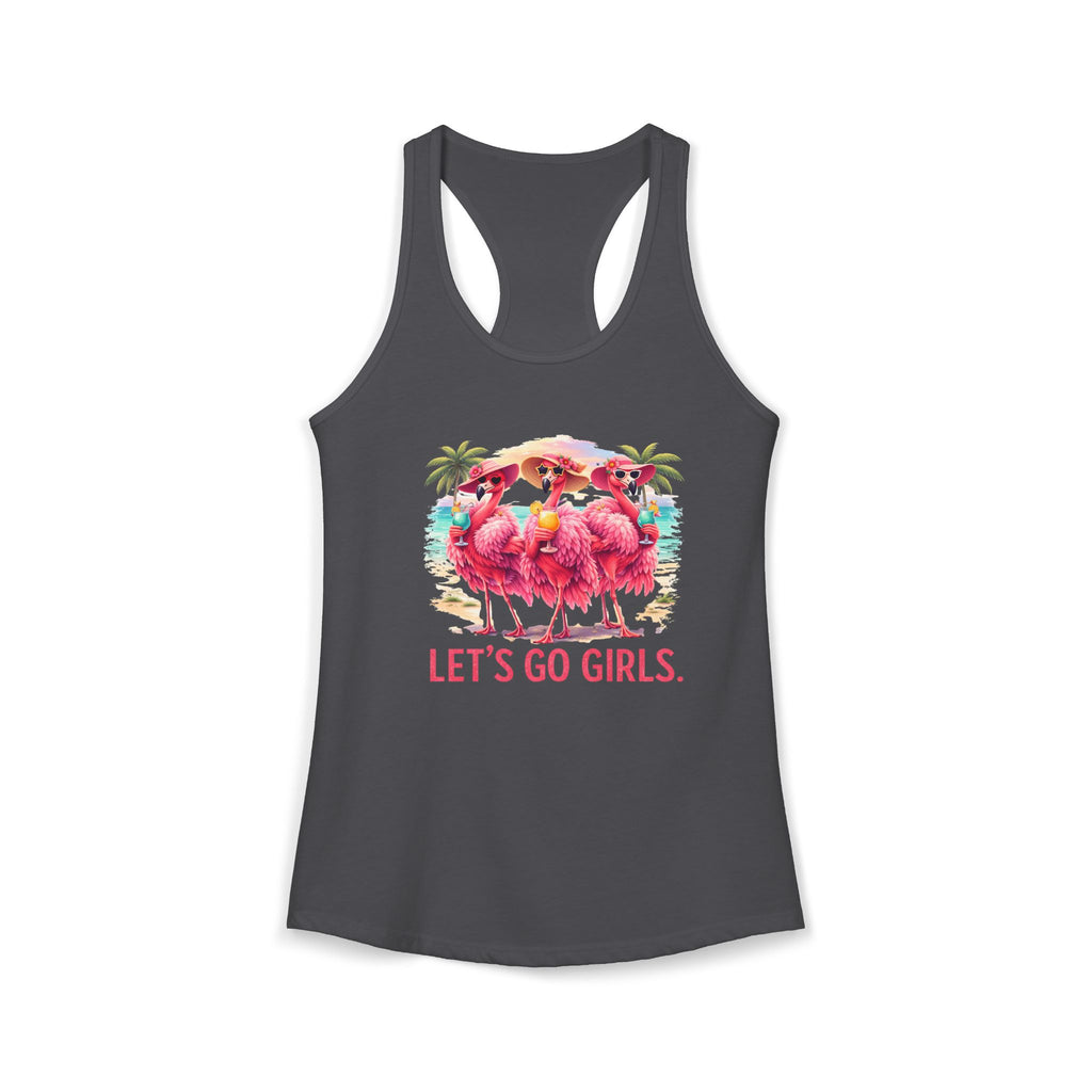 Let's Go Girls Flamingo Women's Racerback Tank - Tropical Beach Tank Top