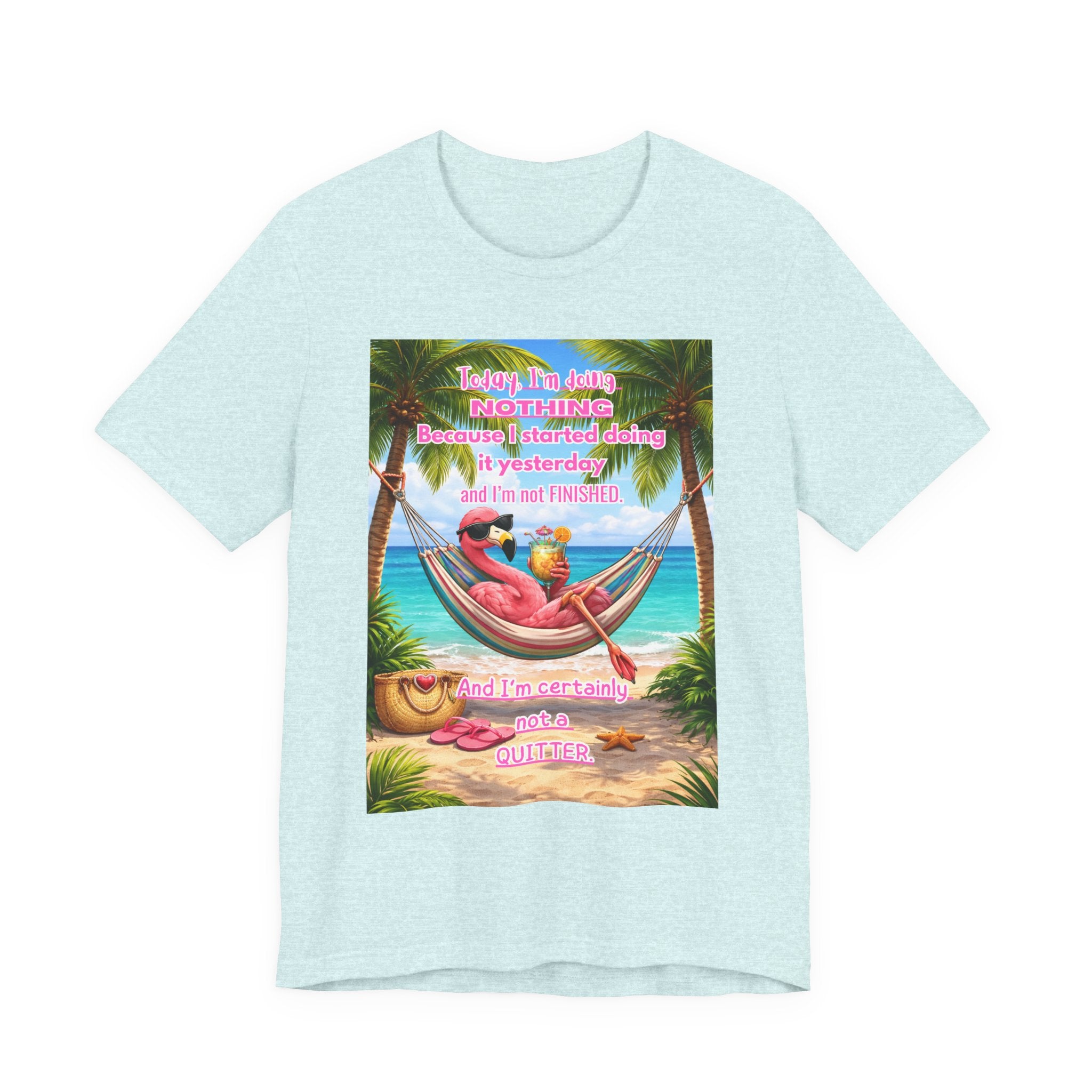 Relaxing Flamingo Hammock T-Shirt – Funny Lazy Day Unisex Tee