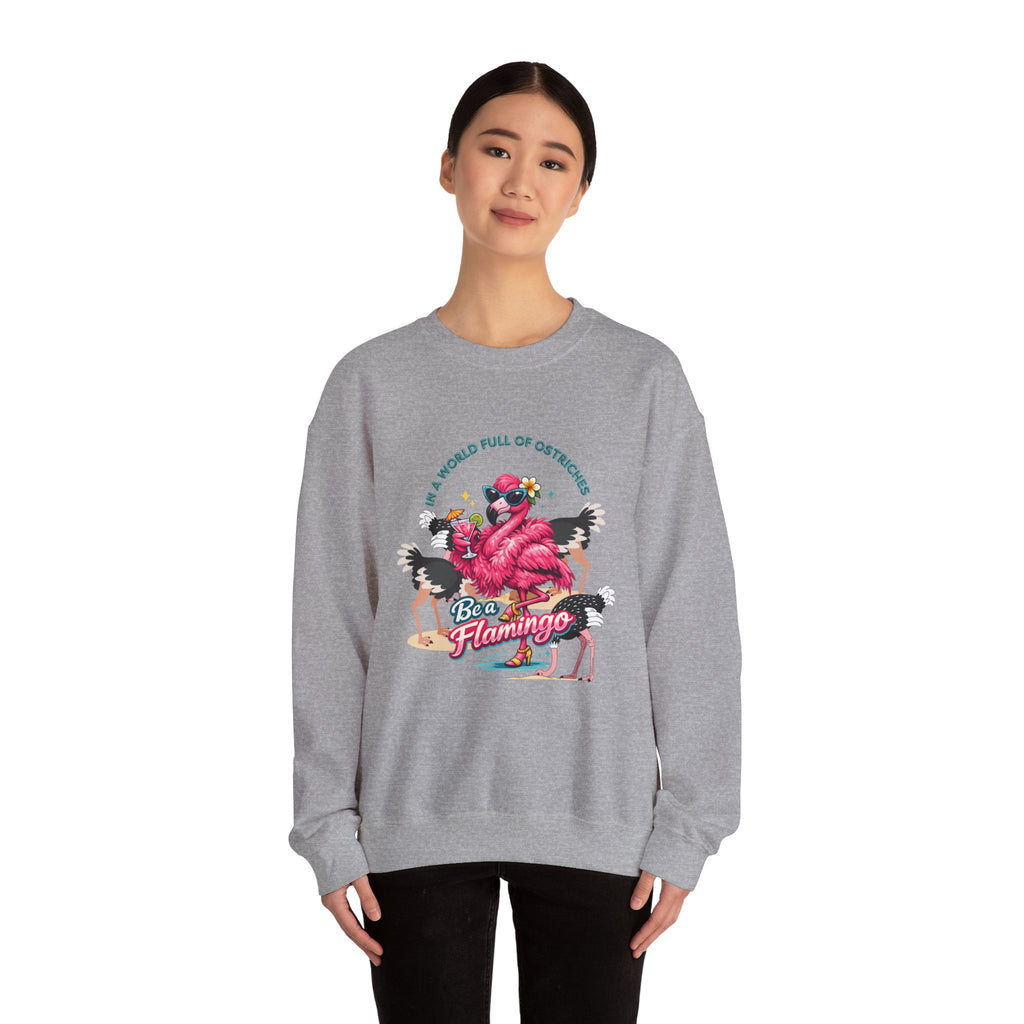 Be a Flamingo Crewneck Sweatshirt – Tropical Graphic Pullover
