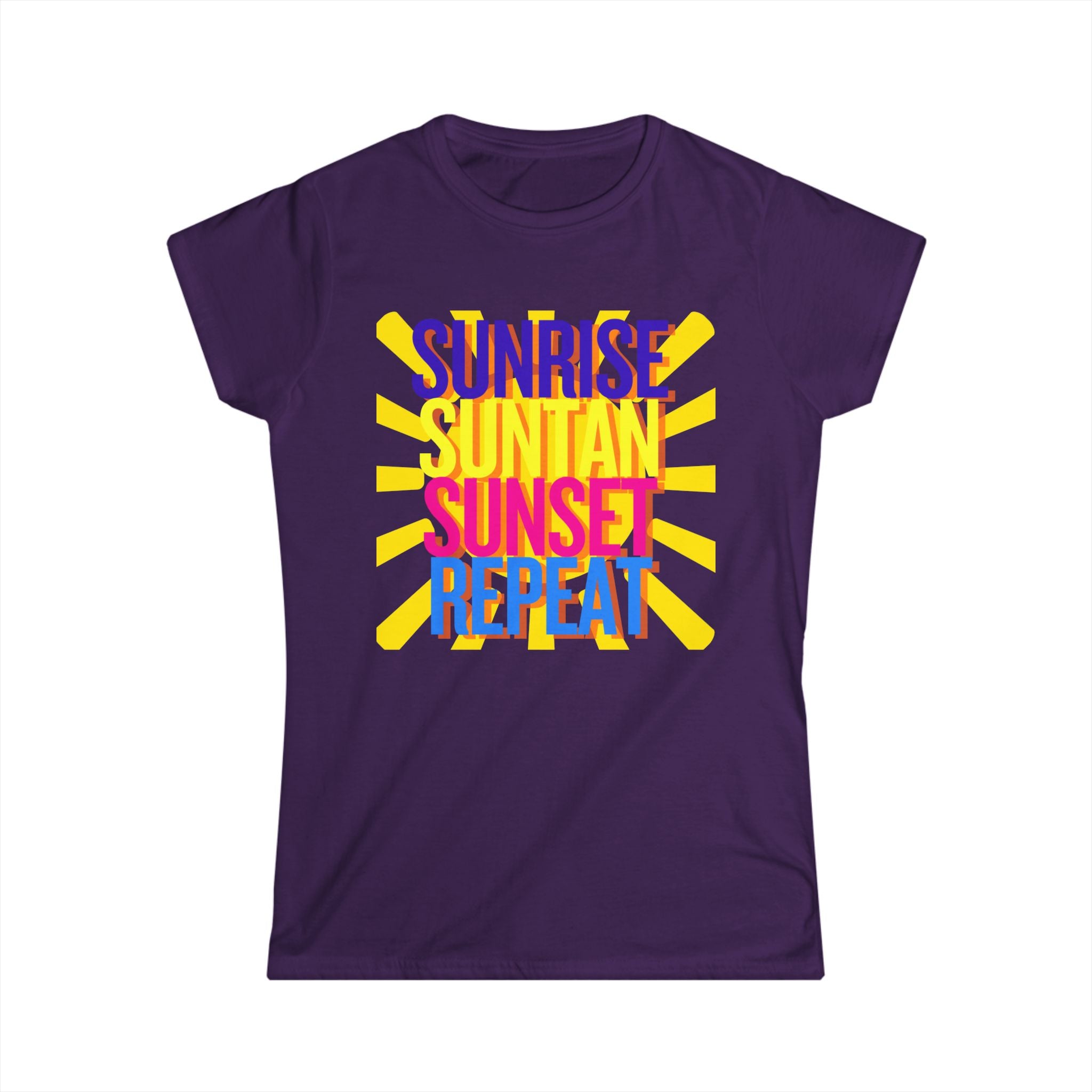 Sunrise Sunbake Sunset Repeat Women's Tee - Beach Vibes Shirt