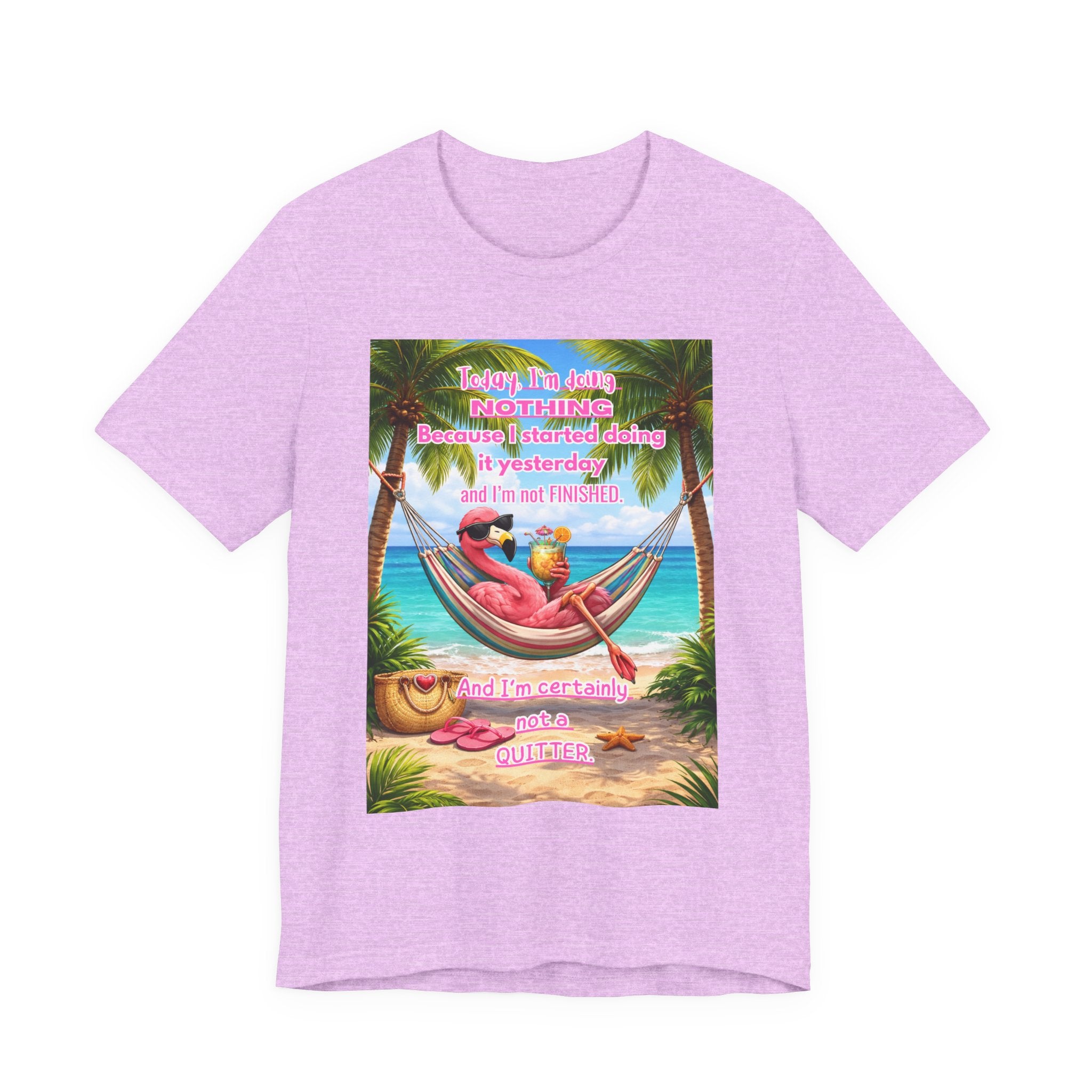 Relaxing Flamingo Hammock T-Shirt – Funny Lazy Day Unisex Tee