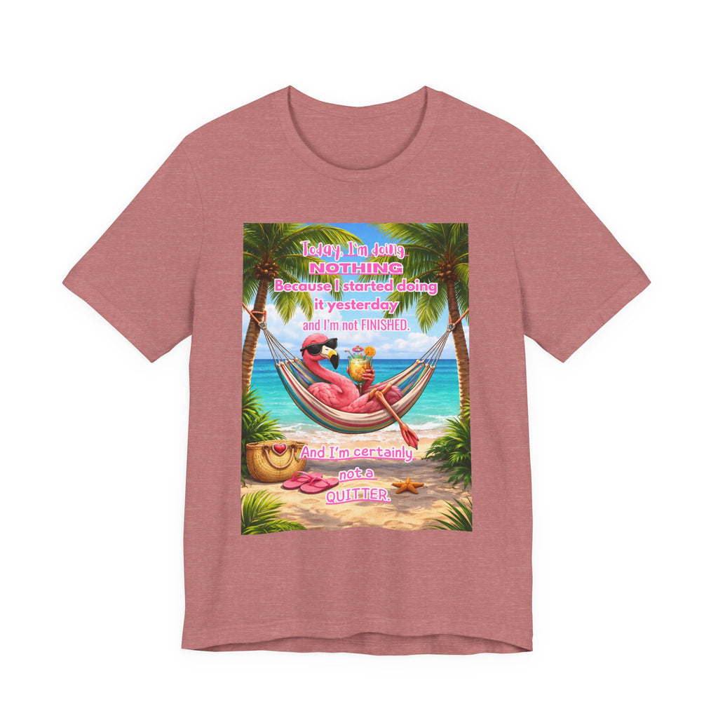 Relaxing Flamingo Hammock T-Shirt – Funny Lazy Day Unisex Tee