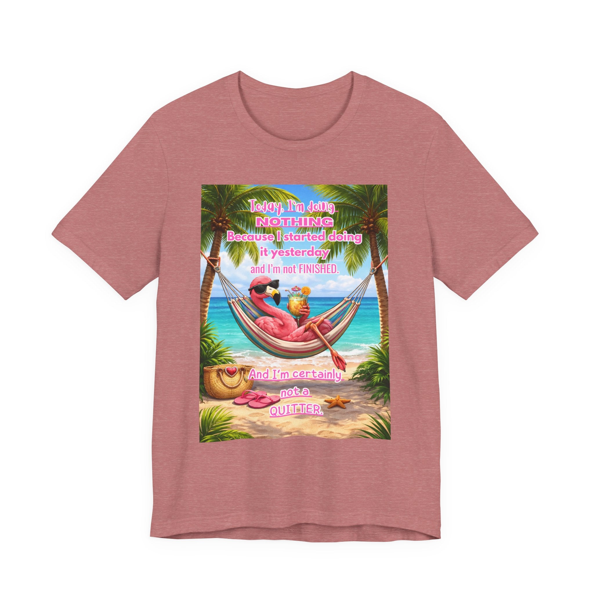 Relaxing Flamingo Hammock T-Shirt – Funny Lazy Day Unisex Tee