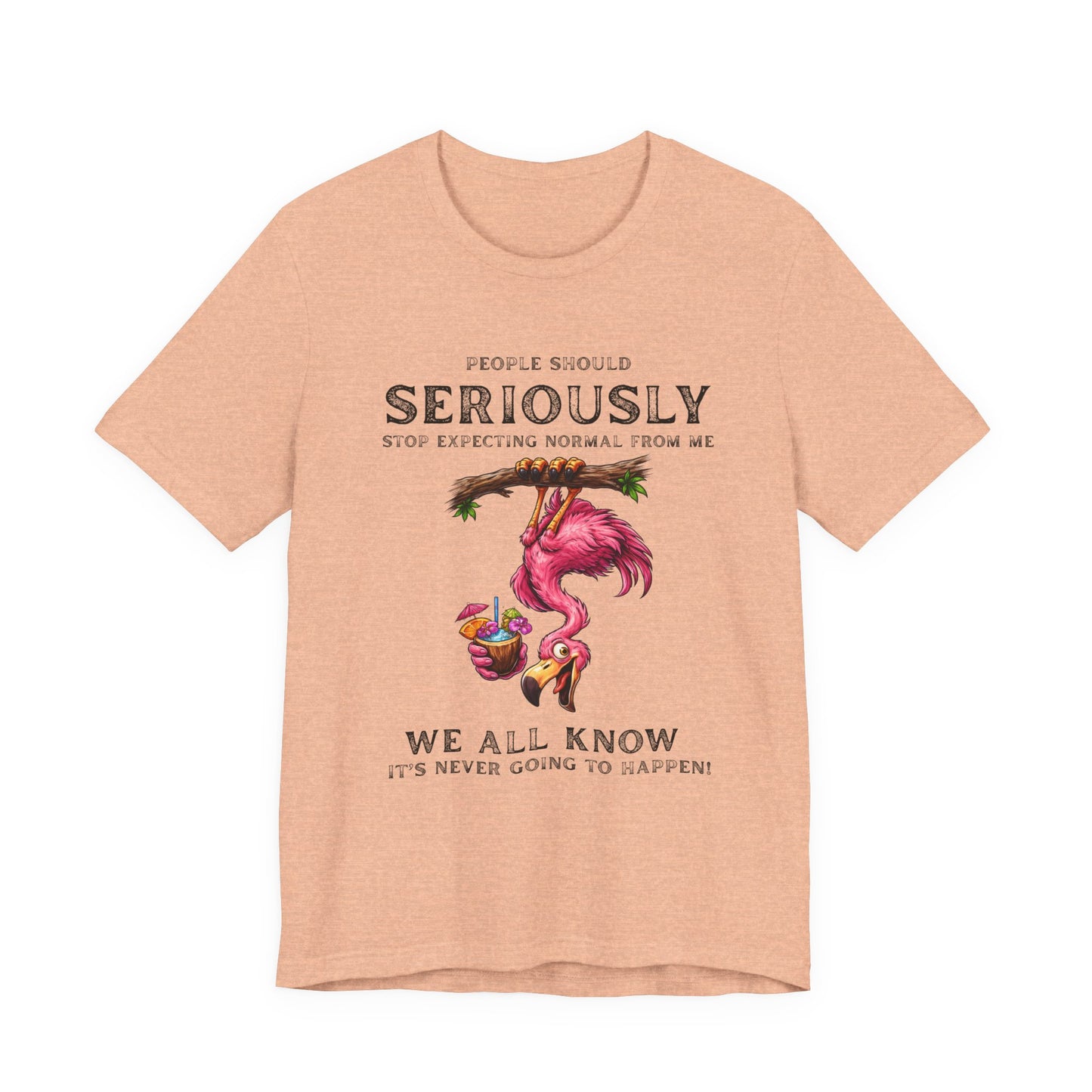 Funny Flamingo Unisex T-Shirt - Stop Expecting Normal From Me Graphic Shirt