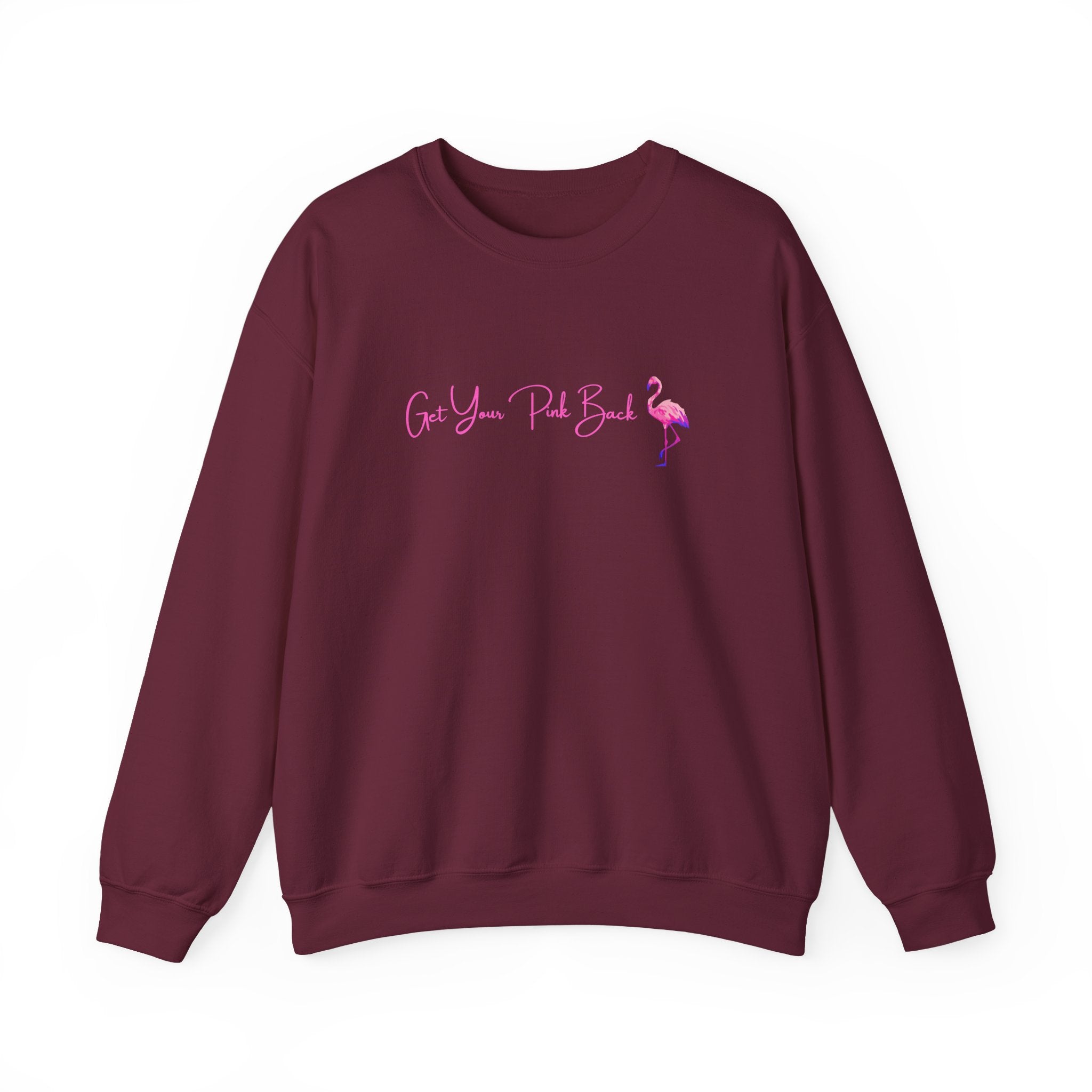 Get Your Pink Back Crewneck Sweatshirt – Hot Pink Flamingo Strength