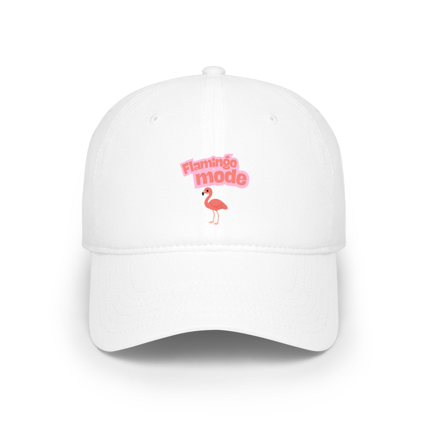 Flamingo Mode Low Profile Baseball Cap — Cute Pink Flamingo Hat