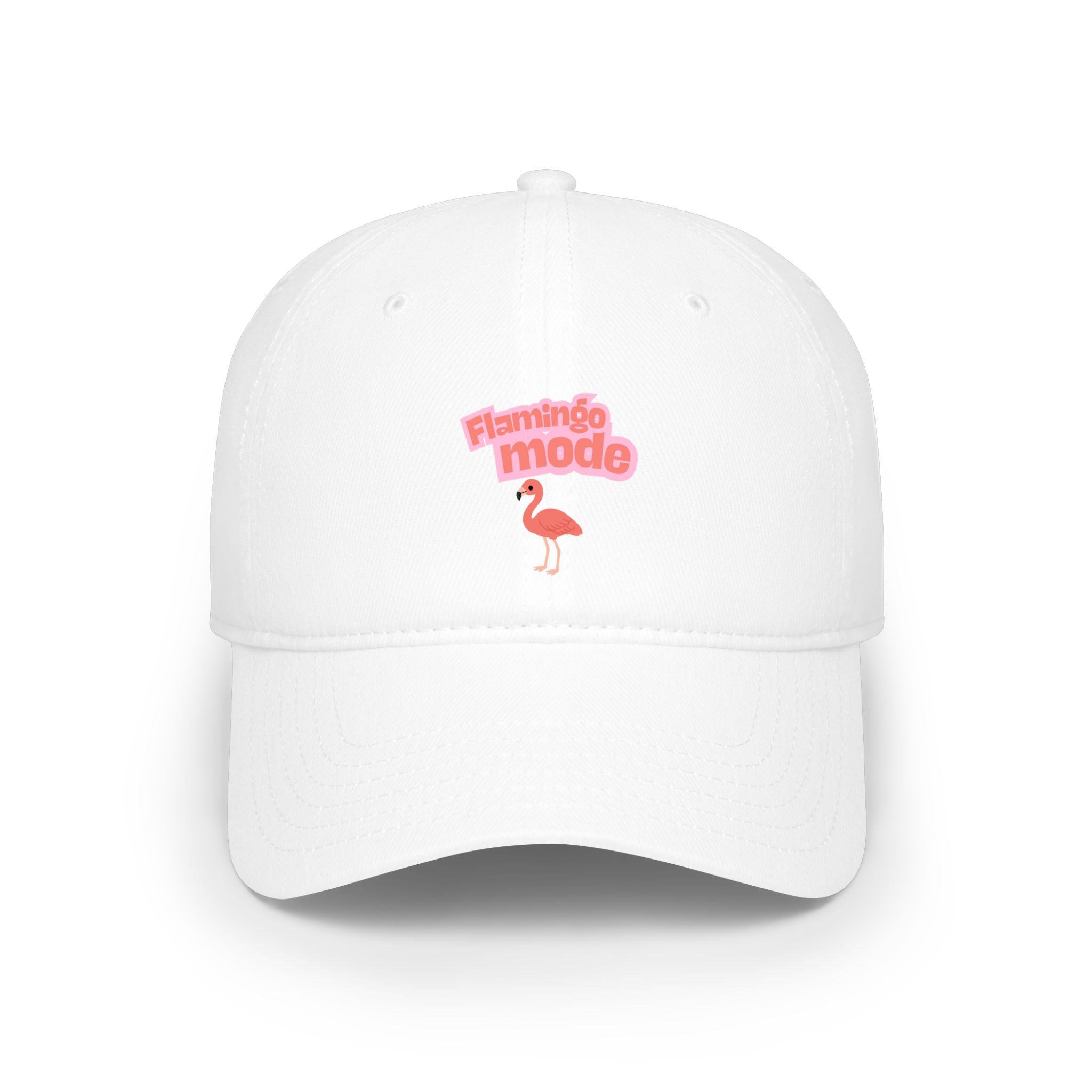 Flamingo Mode Low Profile Baseball Cap — Cute Pink Flamingo Hat
