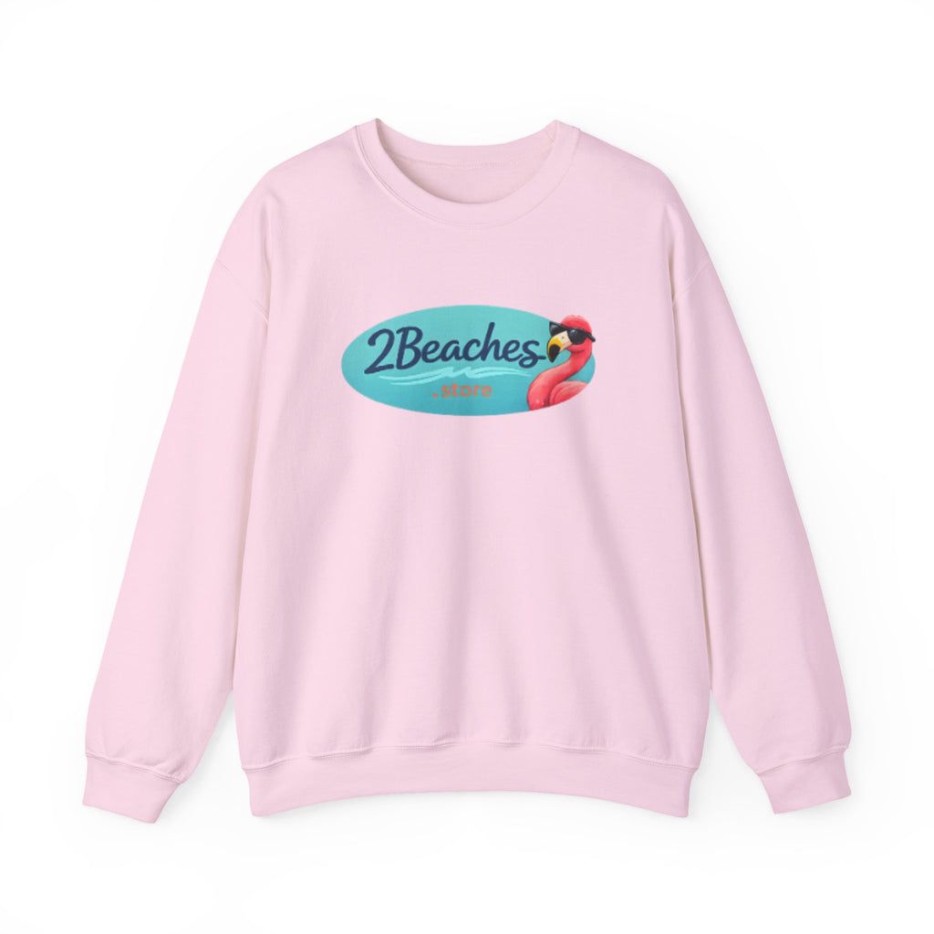 2Beaches Crewneck Sweatshirt — Casual Beach Logo Pullover