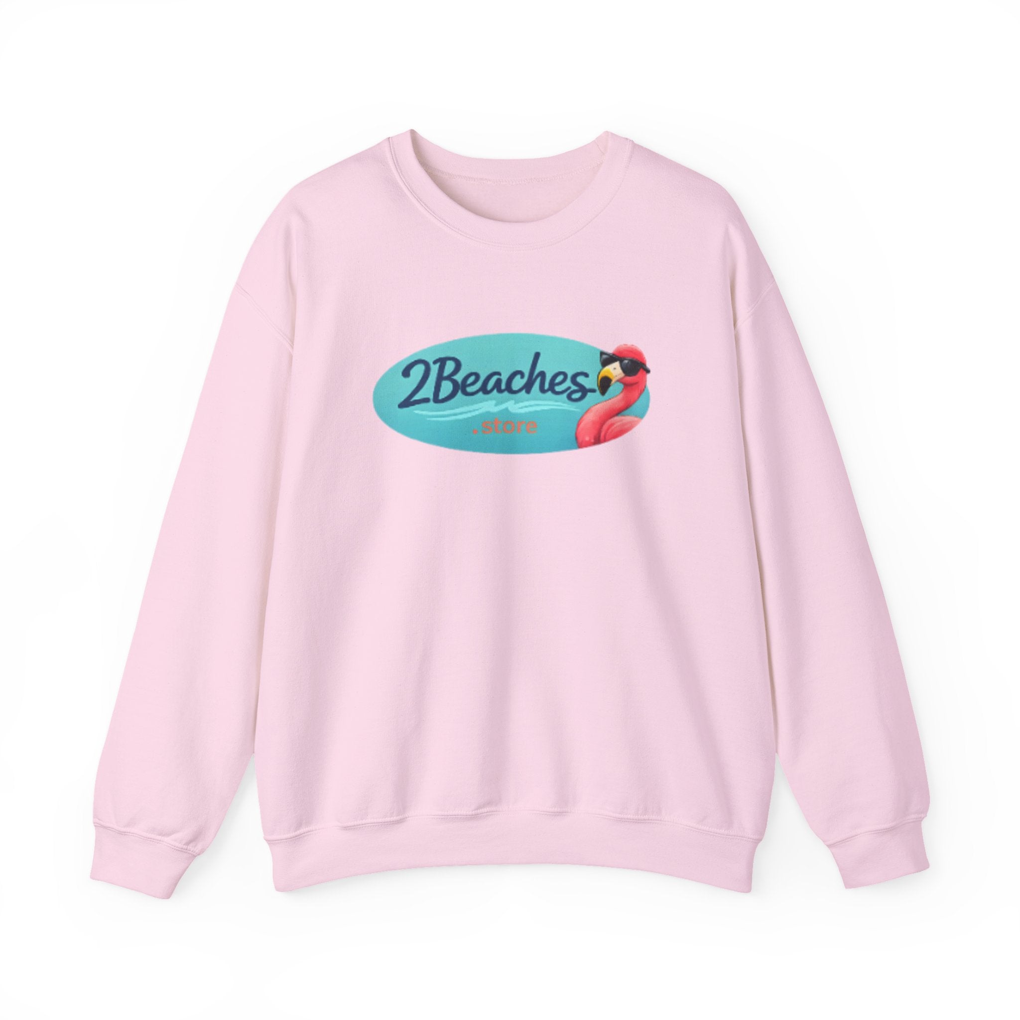 2Beaches Crewneck Sweatshirt — Casual Beach Logo Pullover