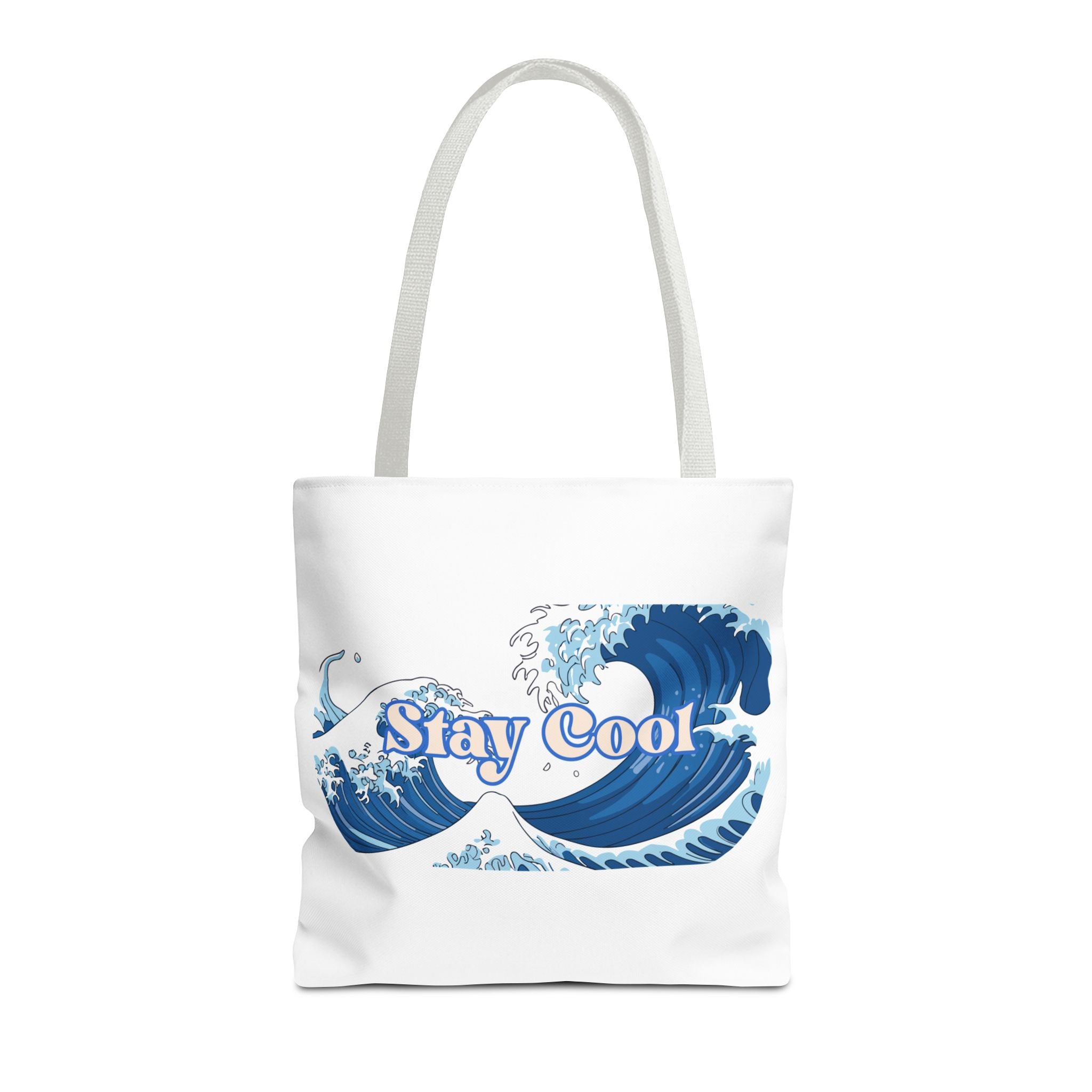 Stay Cool Wave Tote Bag – Ocean Wave Graphic Beach Shopper