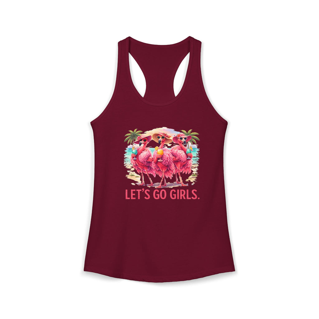 Let's Go Girls Flamingo Women's Racerback Tank - Tropical Beach Tank Top