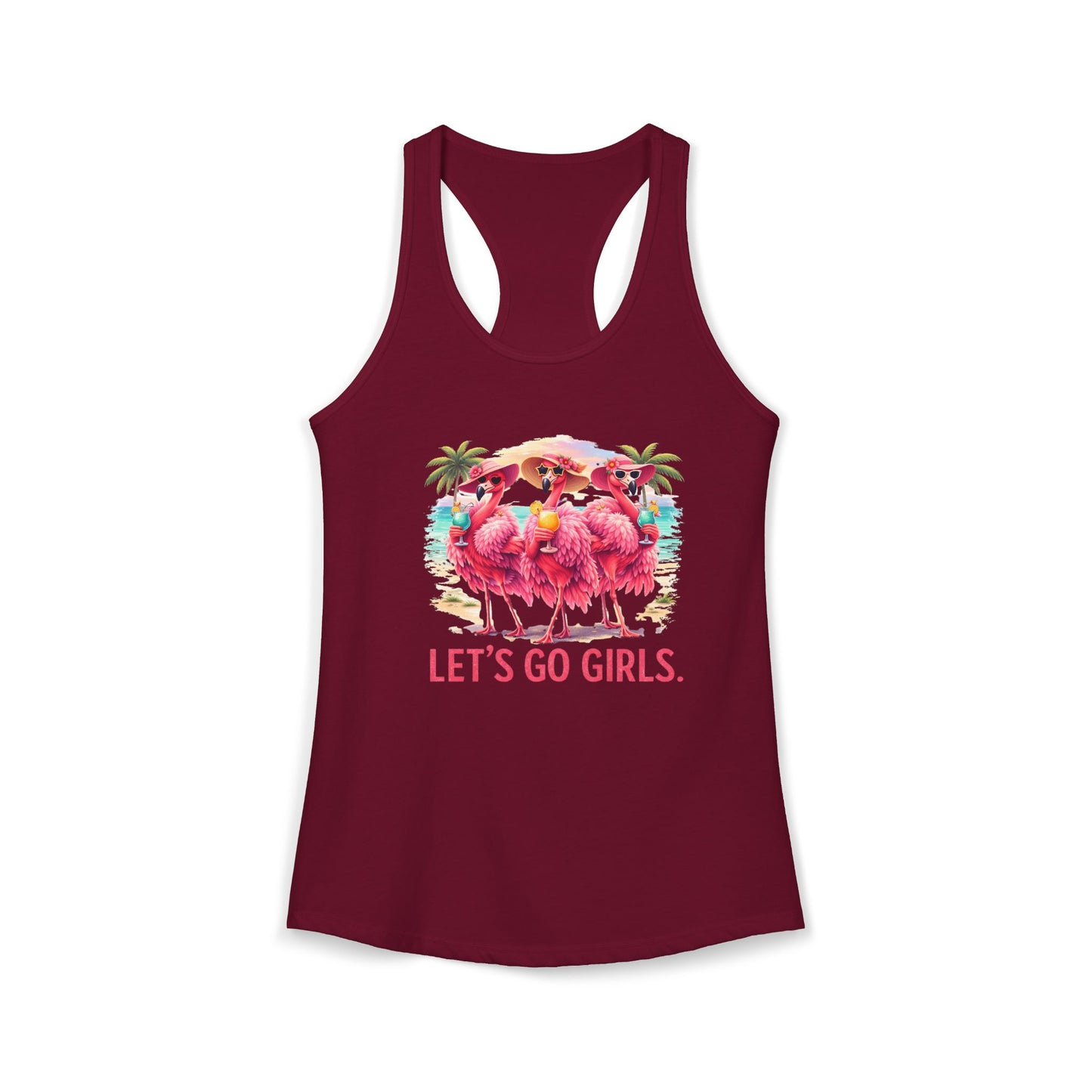 Let's Go Girls Flamingo Women's Racerback Tank - Tropical Beach  / Lake Tank Top