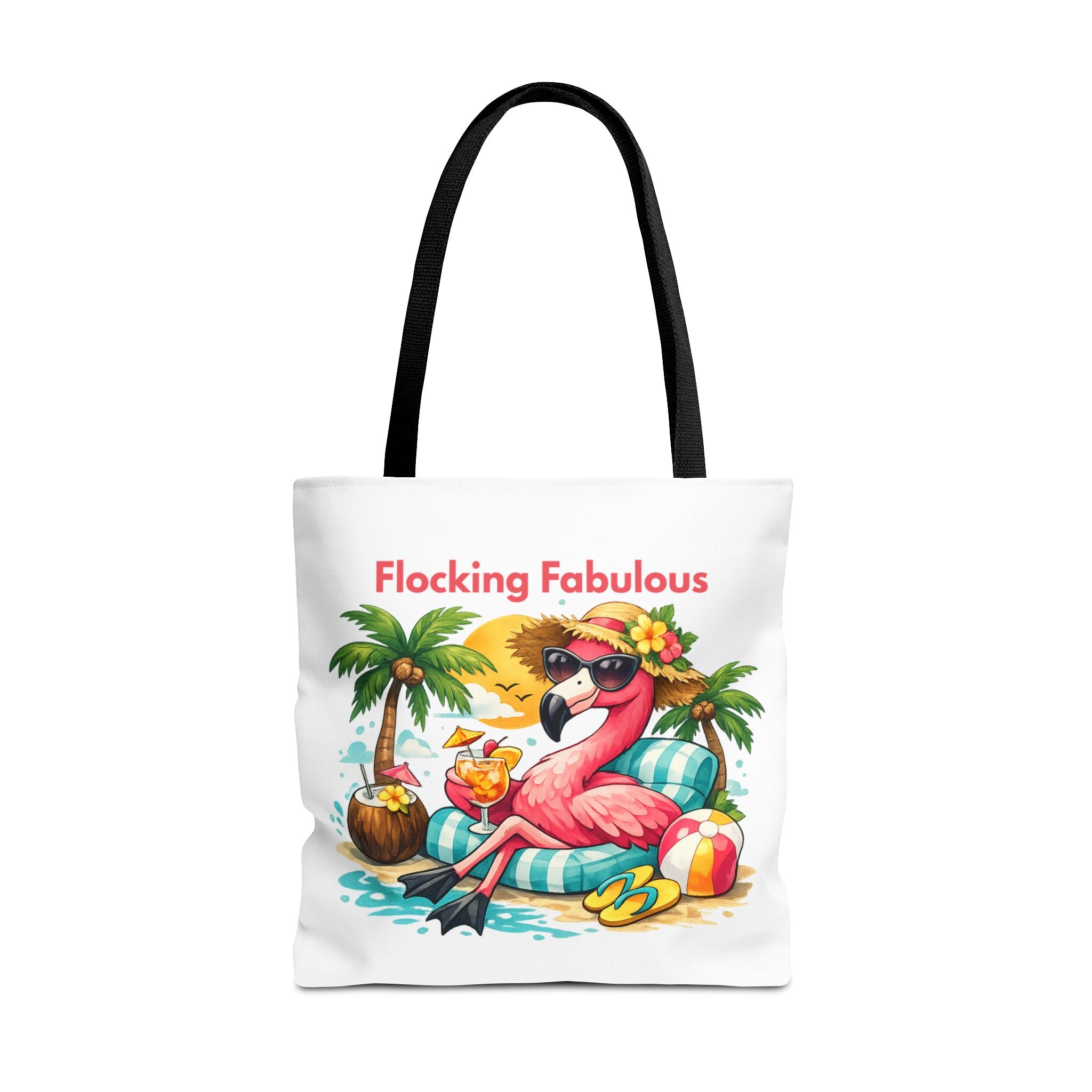 Tote Bag — "Flocking Fabulous" Flamingo Beach Tote