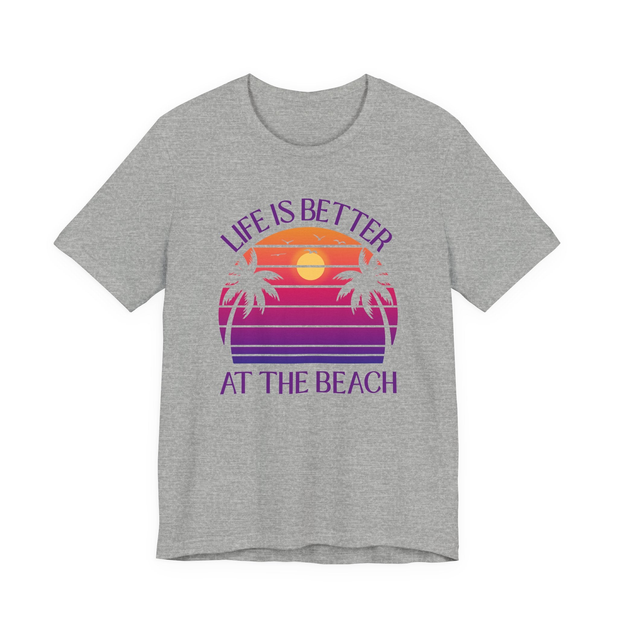 Life Is Better At The Beach Shirt - Retro Sunset Palm Tree Tee
