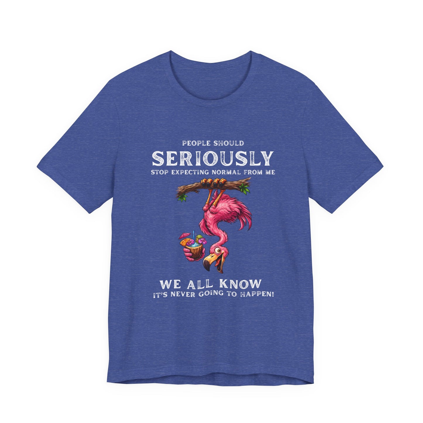 Flamingo Humor Unisex T-Shirt - Stop Expecting Normal Funny Graphic Shirt