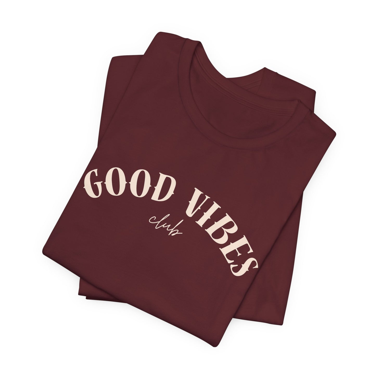 Unisex Jersey Short Sleeve T-Shirt - 'Good Vibes Club' Tee Beach / Lake