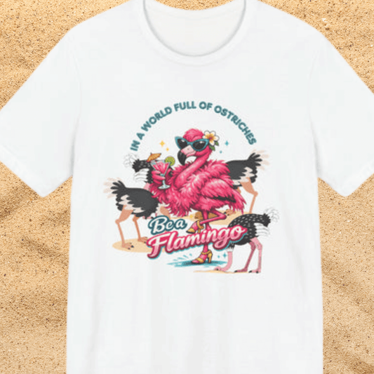 Be a Flamingo Unisex T-Shirt – Tropical Retro Flamingo Graphic Tee