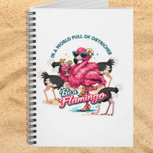 Flamingo Spiral Notebook - Be a Flamingo Tropical Ruled Journal