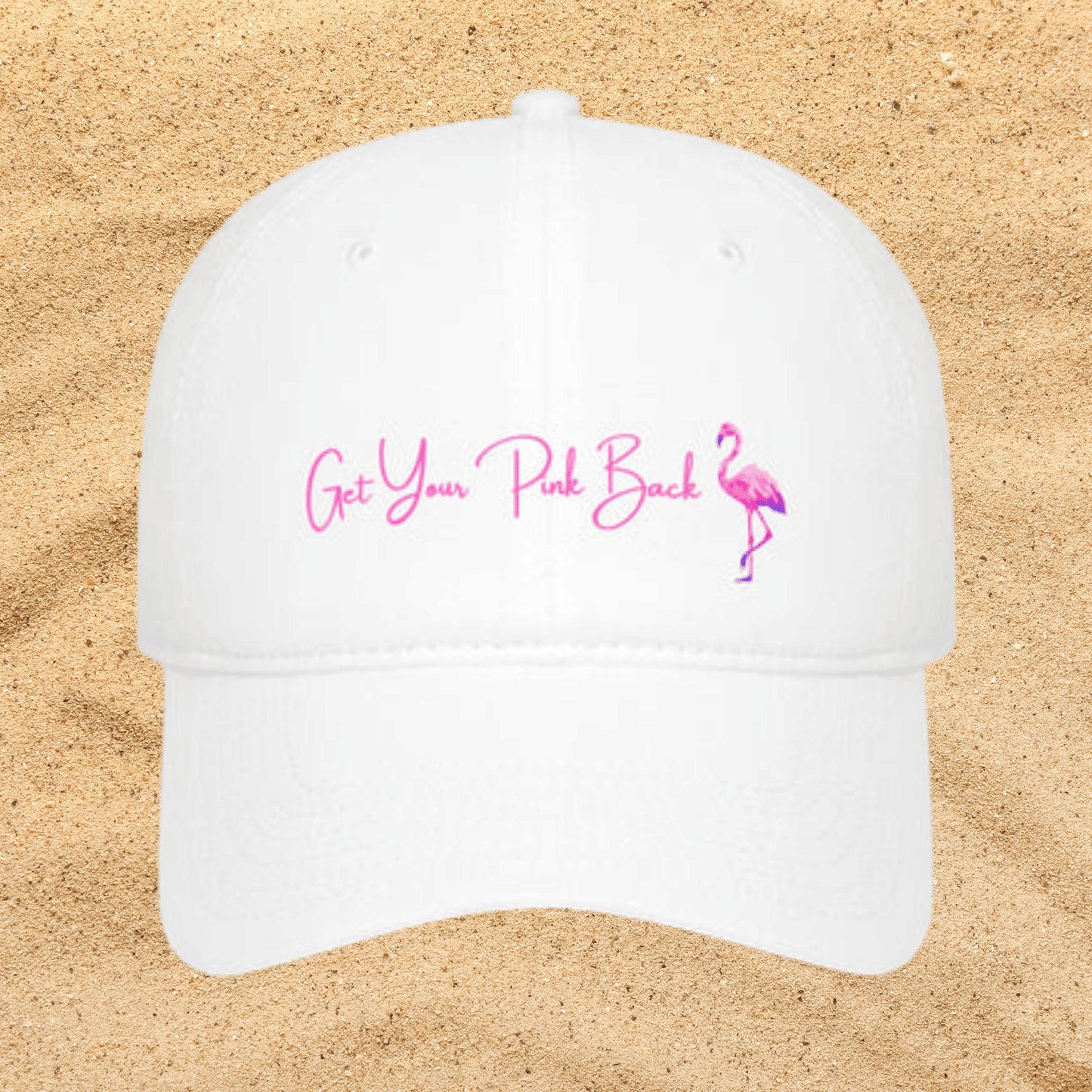 Get Your Pink Back Baseball Cap – Hot Pink Flamingo Strength Hat