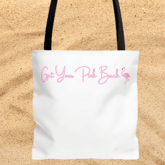 Get Your Pink Back Tote Bag – Soft Pink Flamingo Strength & Resilience