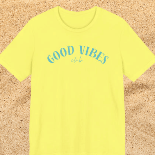 Good Vibes Unisex T-Shirt — Retro Script Beachy Tee Beach / Lake