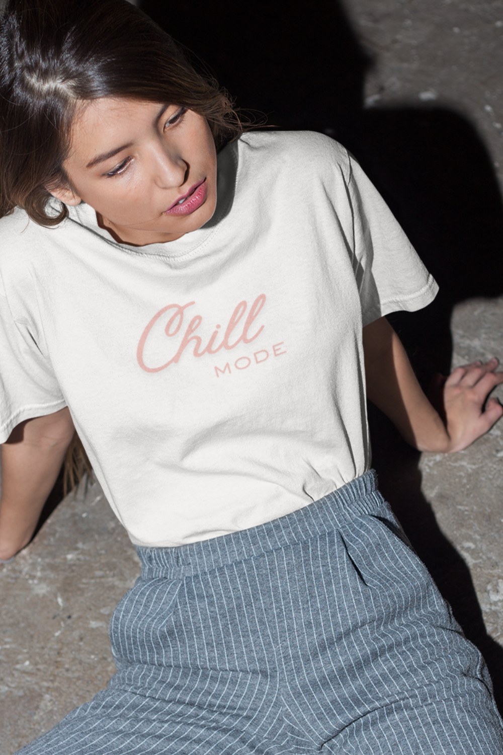 Chill Mode T‑Shirt — Relaxed 'Chill Mode' Graphic Unisex Tee Pink Lettering Beach / Lake