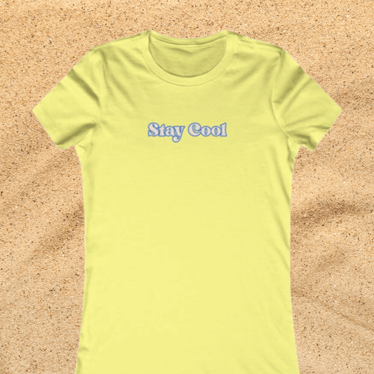 Stay Cool Women's Tee — Minimal Retro Script Graphic T-Shirt Beach / Lake