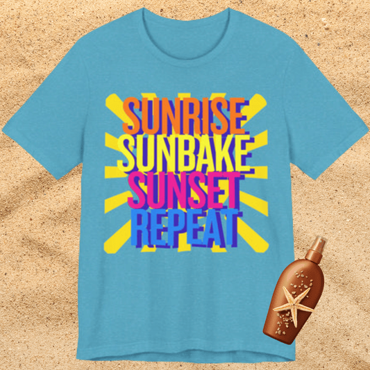 Sunrise Sunbake Sunset Repeat Unisex T-Shirt - Retro Beach / Lake  Vibes Shirt