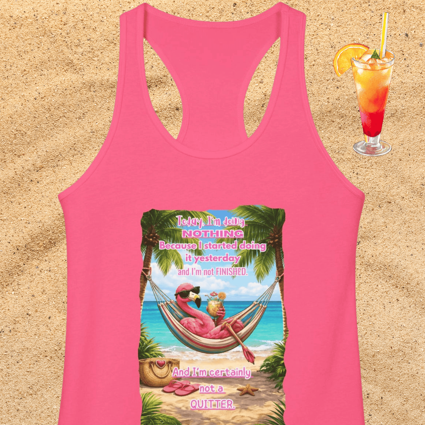 Today I Am Doing Nothing Women's Racerback Tank - Funny Lazy Day Beach / Lake