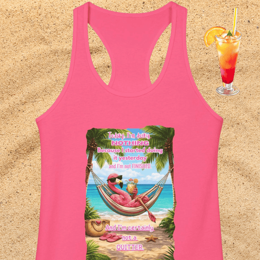 Today I Am Doing Nothing Women's Racerback Tank - Funny Lazy Day Beach / Lake
