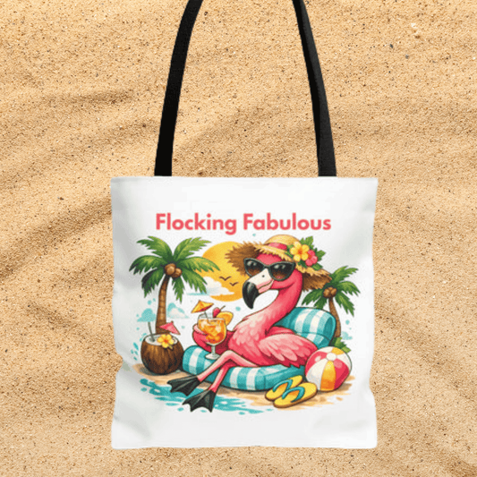 Tote Bag — "Flocking Fabulous" Flamingo Beach Tote